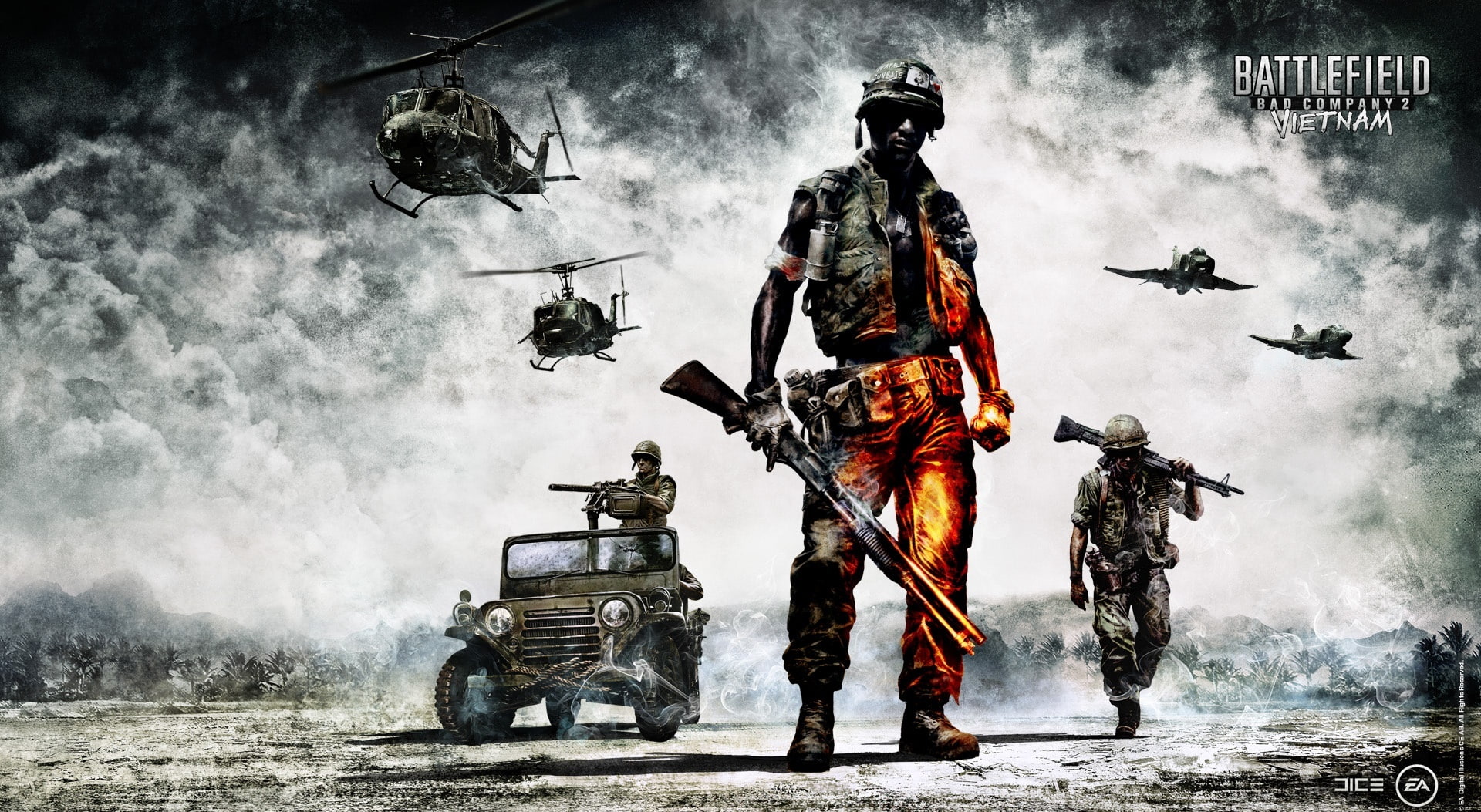 army, battle, people, uniform, transportation, armed forces, motion, helmet, Vietnam, army soldier, 1080P, military, Battlefield, poster, company, Games, HD Wallpaper
