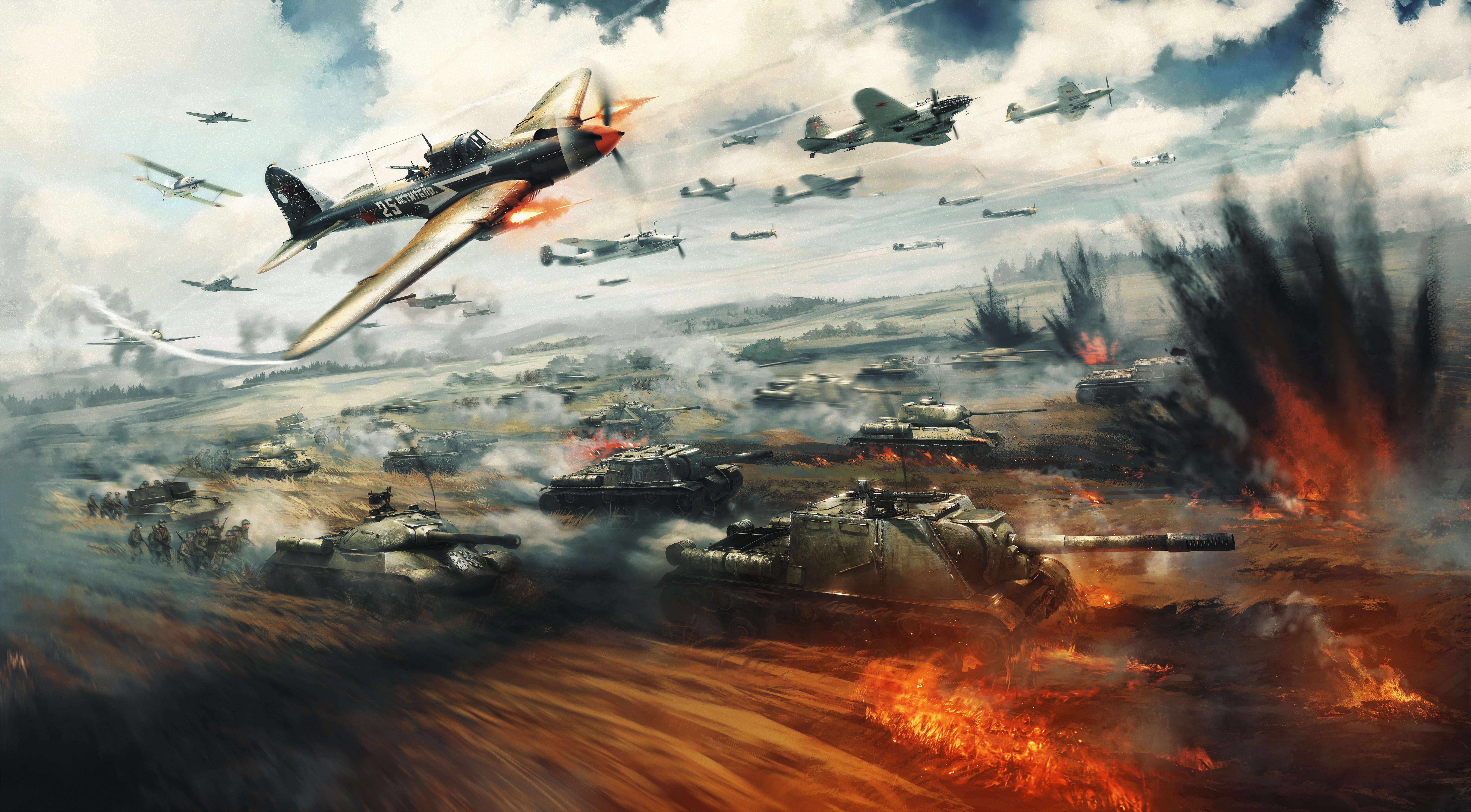 Tanks, 8K, War Thunder, Planes, 8K, HD Wallpaper