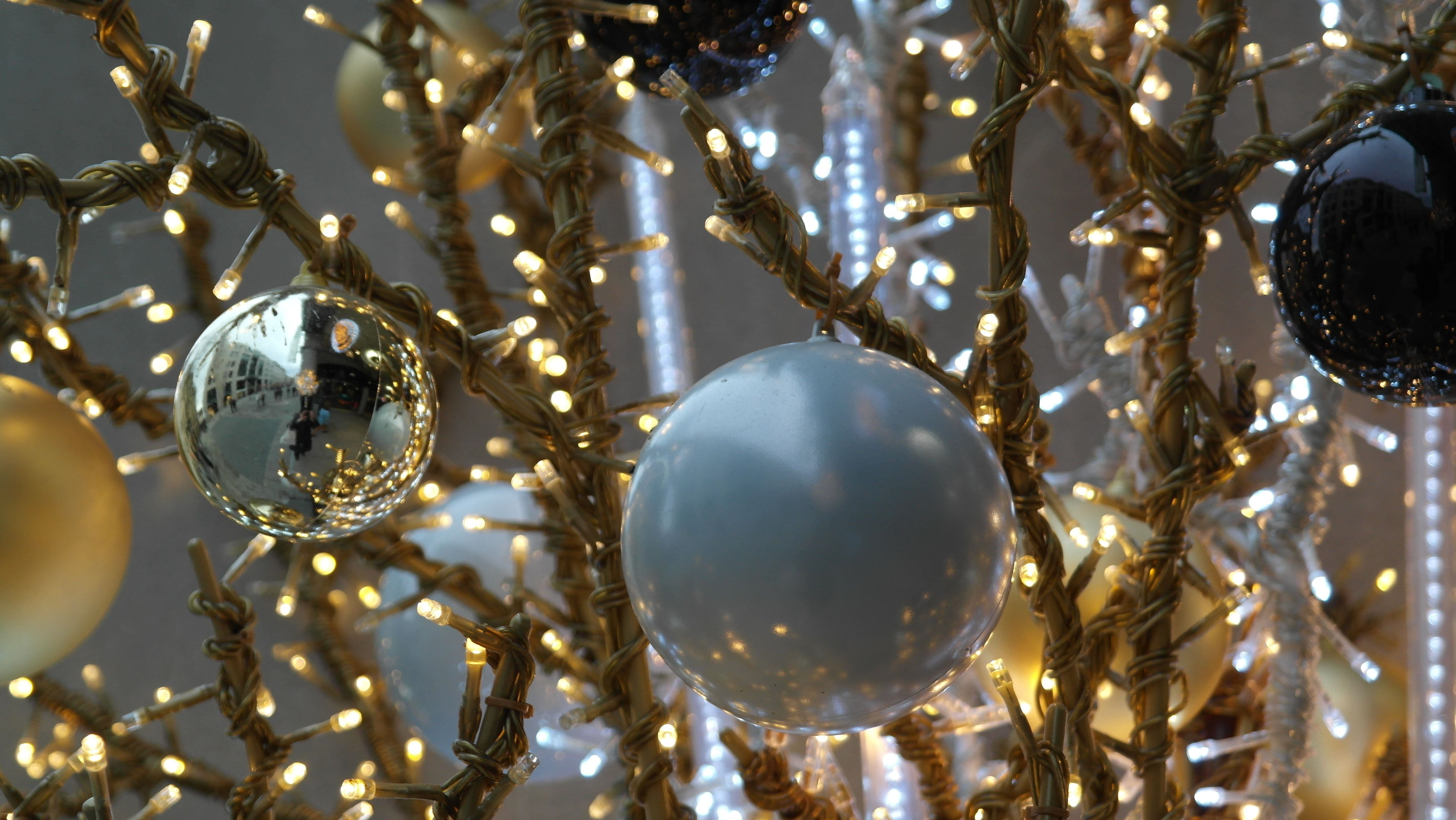 color, hanging, gold colored, tree, baubles, christmas eve, close-up, assorted, christmas lights, sphere, ornate, christmas ornament, celebration, christmas, HD Wallpaper