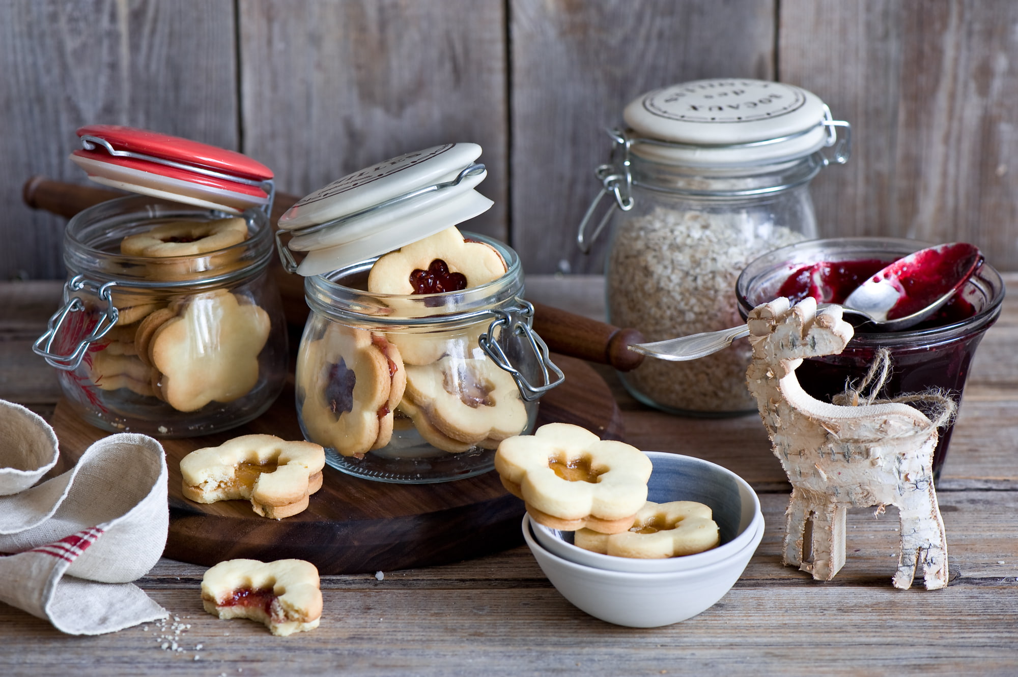 Christmas, sweets, jam, holidays, dessert, cookies, jars, winter, 1080P, HD Wallpaper