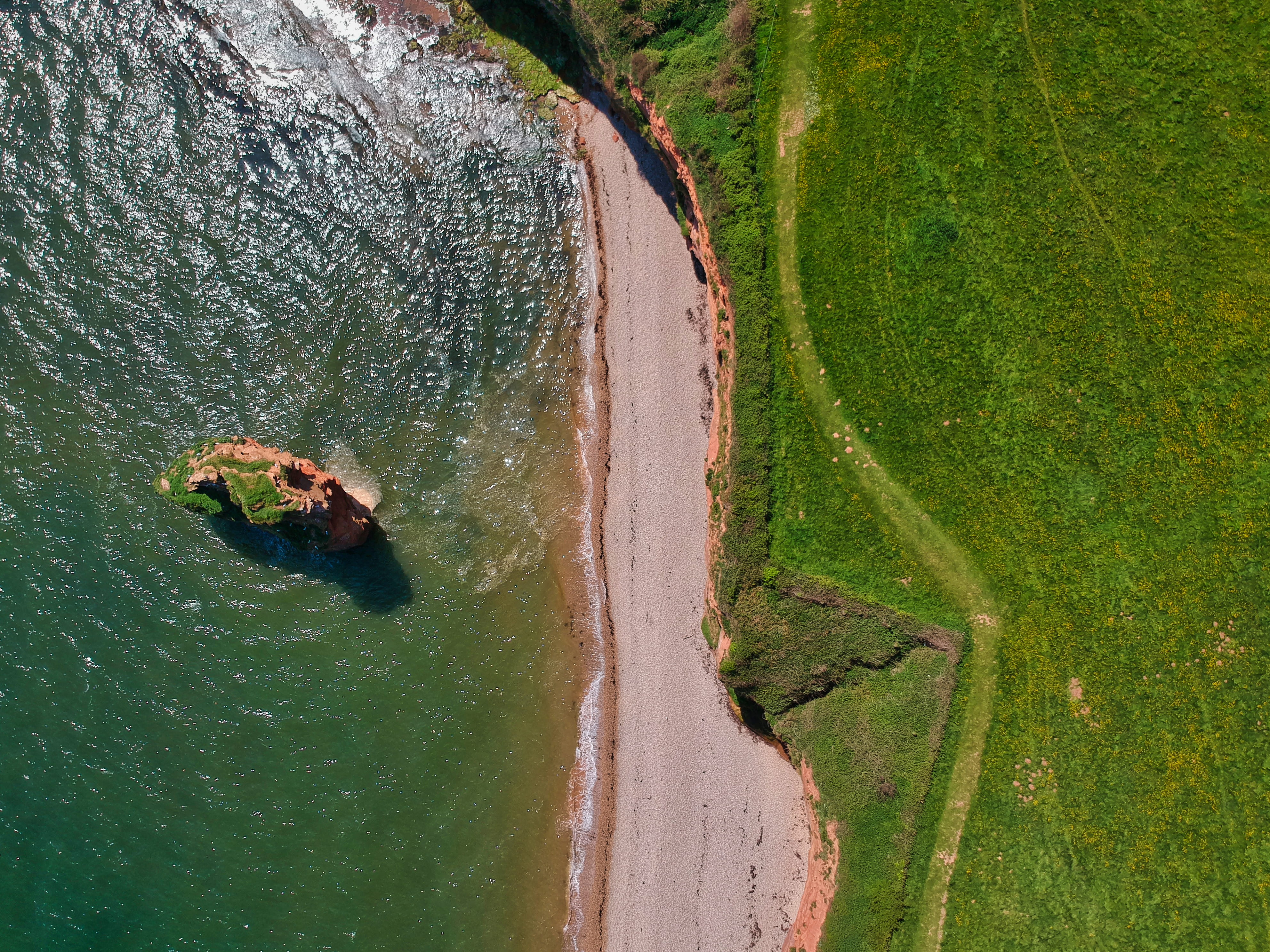 aerial view, growth, plant, united kingdom, scenery, green color, nature, landscape, scenics - nature, aerial, coast, ocean, high angle view, land, pattern, HD Wallpaper