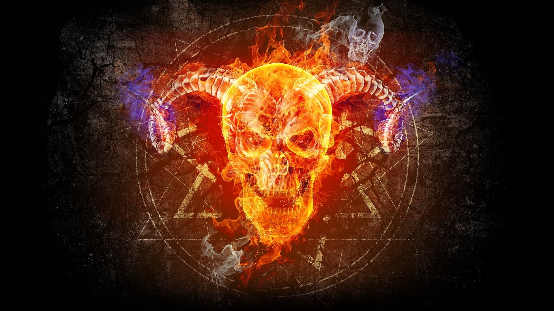 fire, taro, circle, faith, 1080P, prophecy, skull, HD Wallpaper