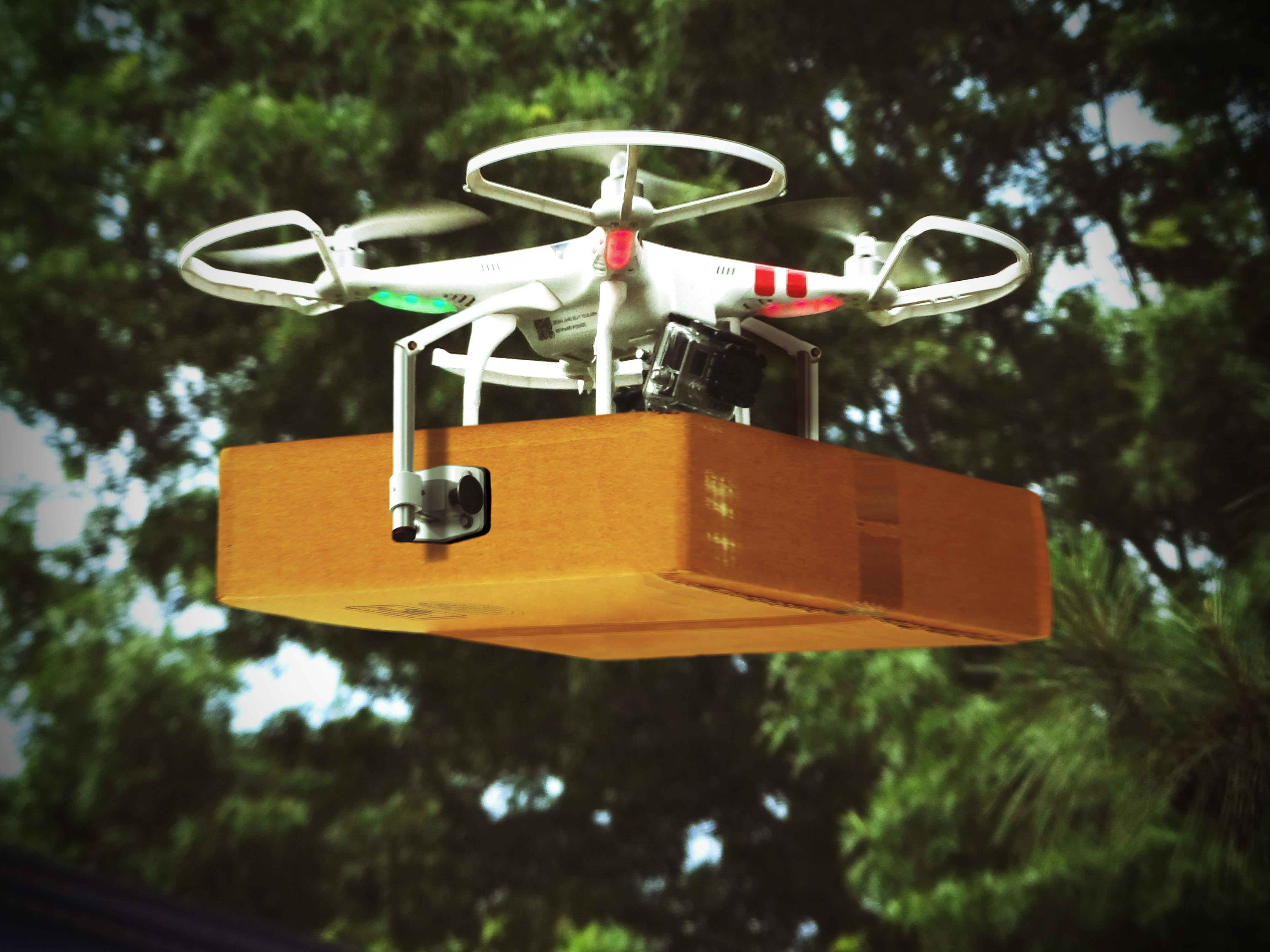safety, white, cardboard, carrying, phantom, low angle view, drone, 4K, sky, mid, red, no people, box, park - man made space, technology, nature, outdoors, HD Wallpaper