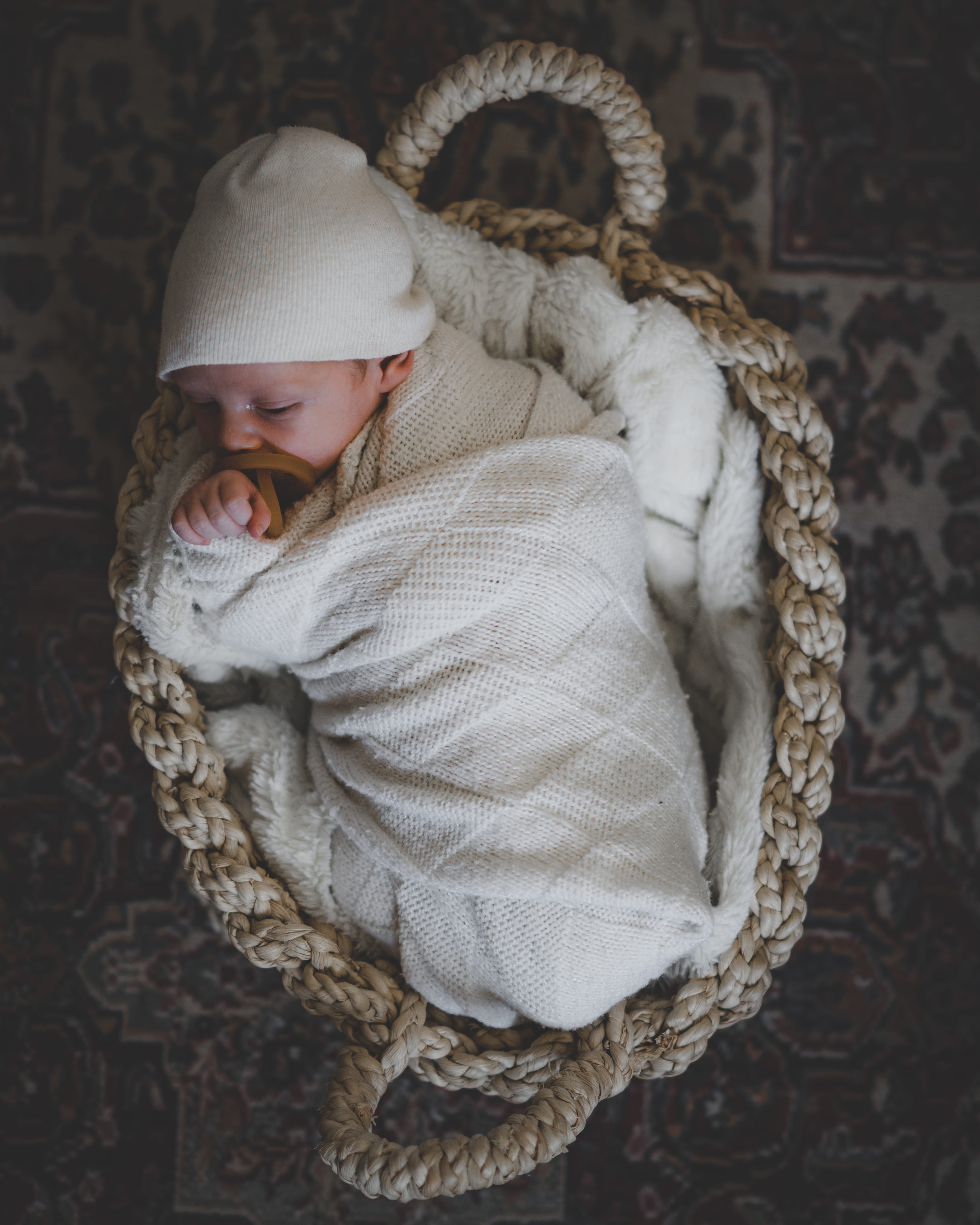knit hat, clothing, basket, baby, sleeping, one person, young, real people, 5K, toddler, warm clothing, cute, babyhood, winter, newborn, hat, blanket, Phone HD Wallpaper