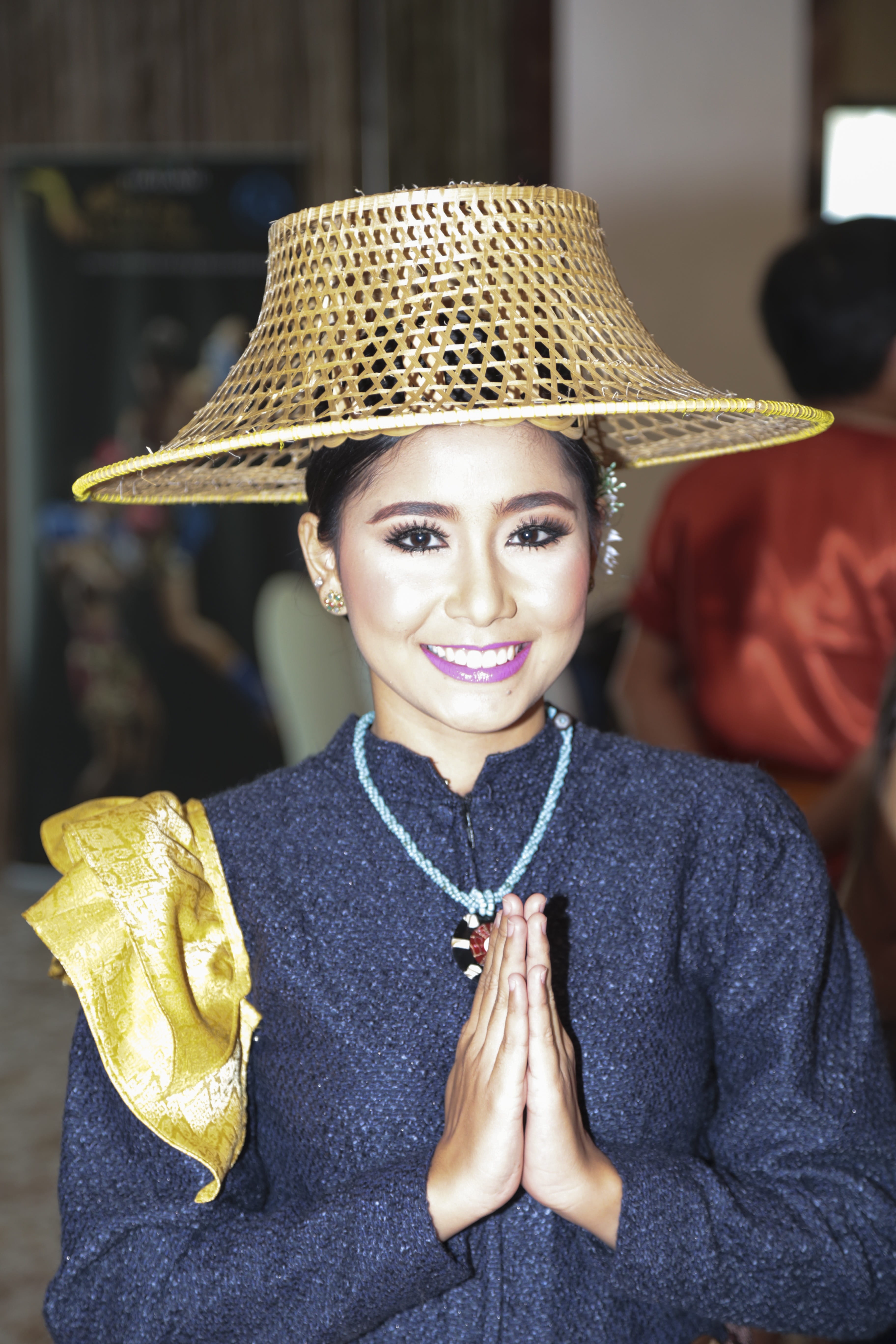 wearing, looking at camera, brown, young, real people, happiness, blue, travel, one person, teenager, women, woman, thailand, thai, holding, emotion, young adult, Phone HD Wallpaper