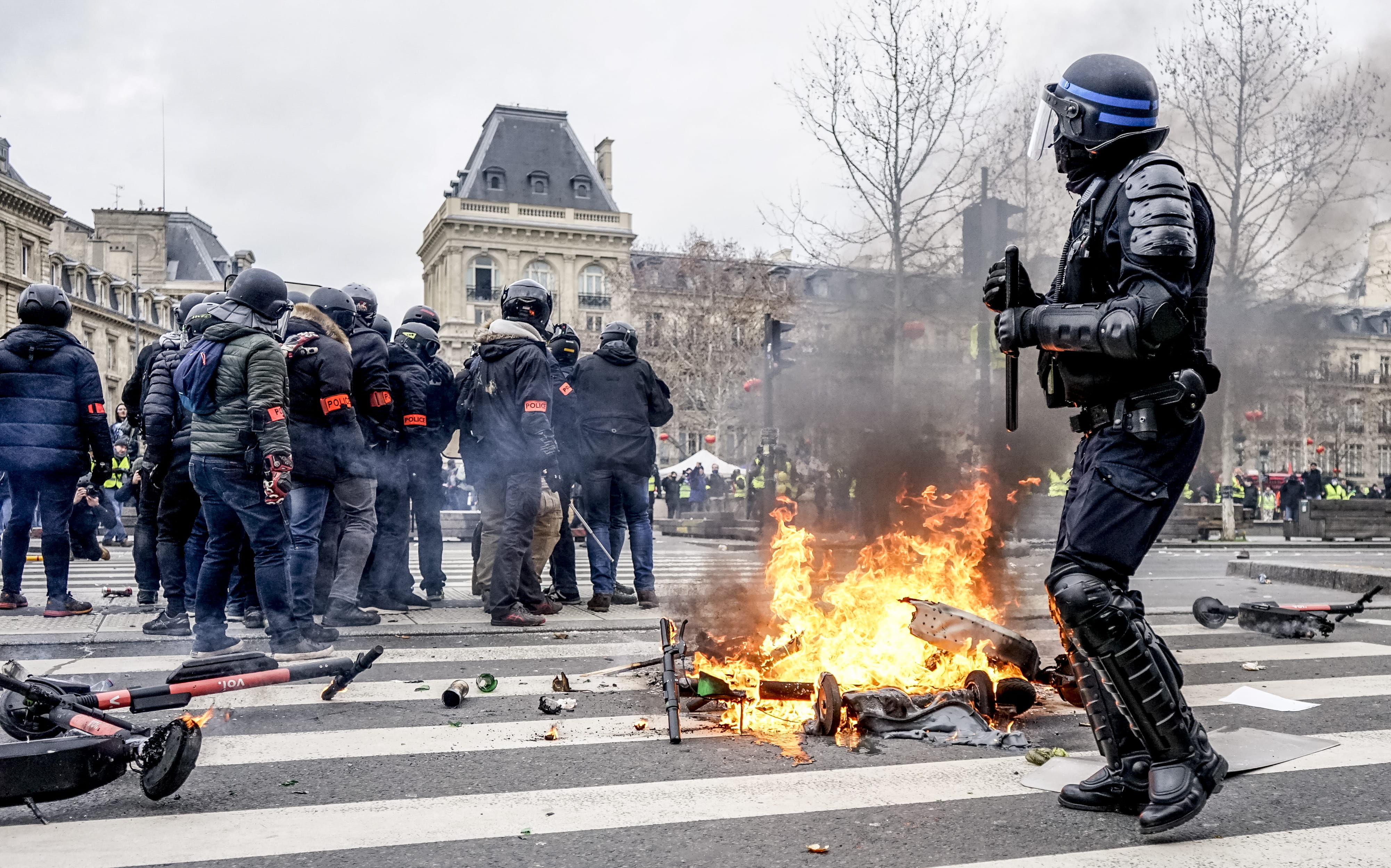 government, architecture, group of people, police, burning, person, flame, helmet, bonfire, clothing, man, wearing, outdoors, standing, heat - temperature, HD Wallpaper