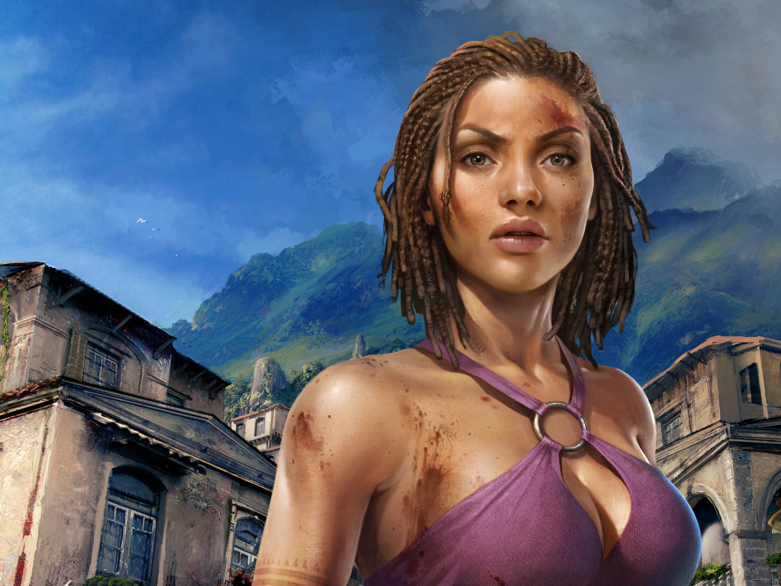 Island, Dead, 2K, strap, women, halter, top, Riptide, s, purple, illustration, HD Wallpaper