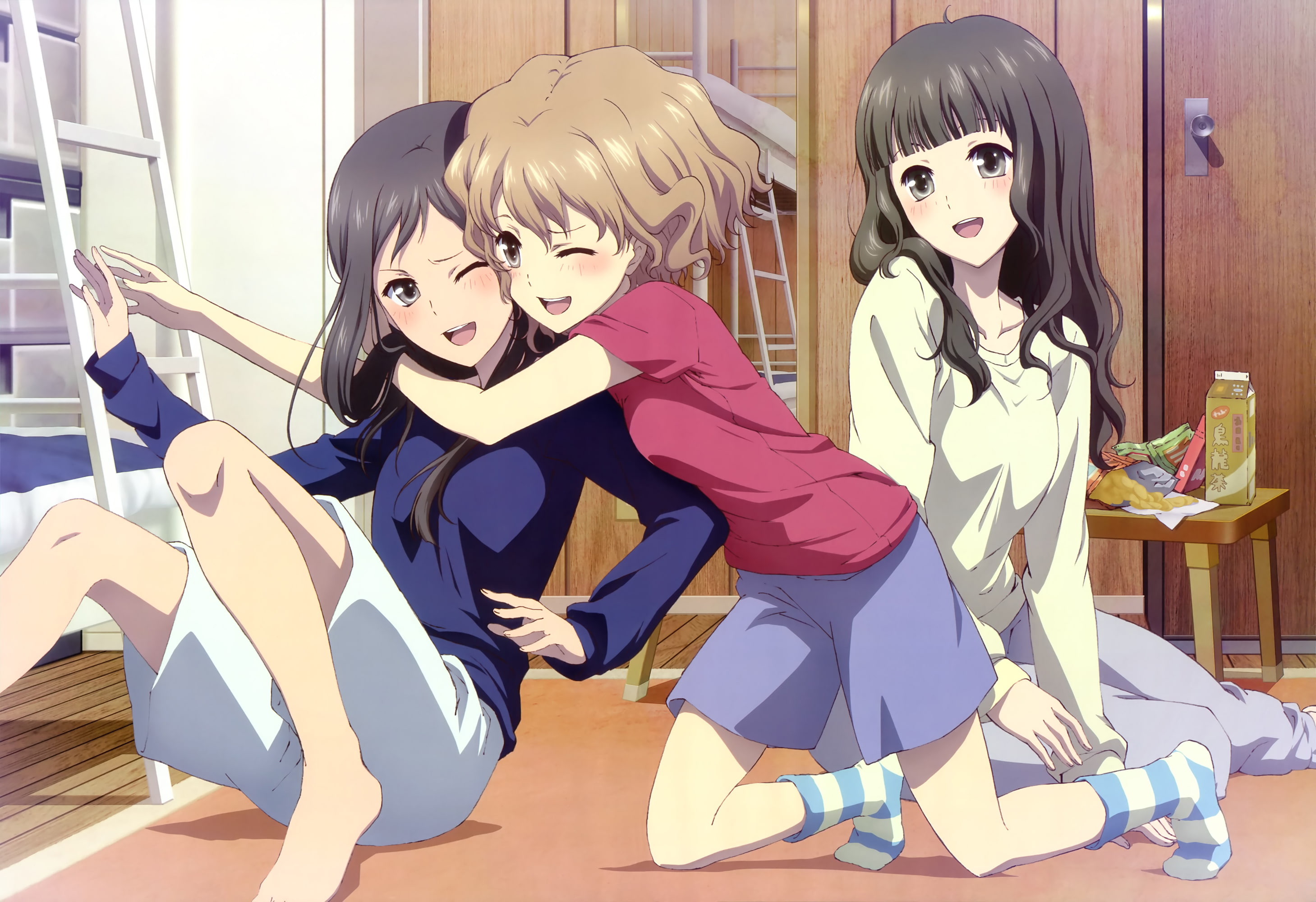 ohana, nyantype, tsurugi, scan, matsumae, iroha, nako, oshimizu, girls, 2K, minko, hanasaku, HD Wallpaper