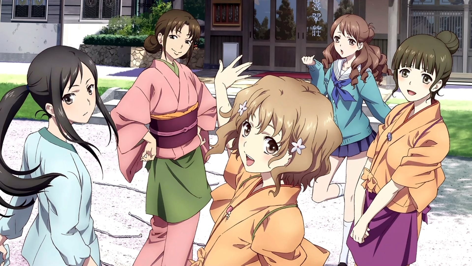 Nako Oshimizu, Ohana Matsumae, Tomoe Wajima, Hanasaku Iroha, 1080P, Minko Tsurugi, Yuina Wakura, Anime, HD Wallpaper