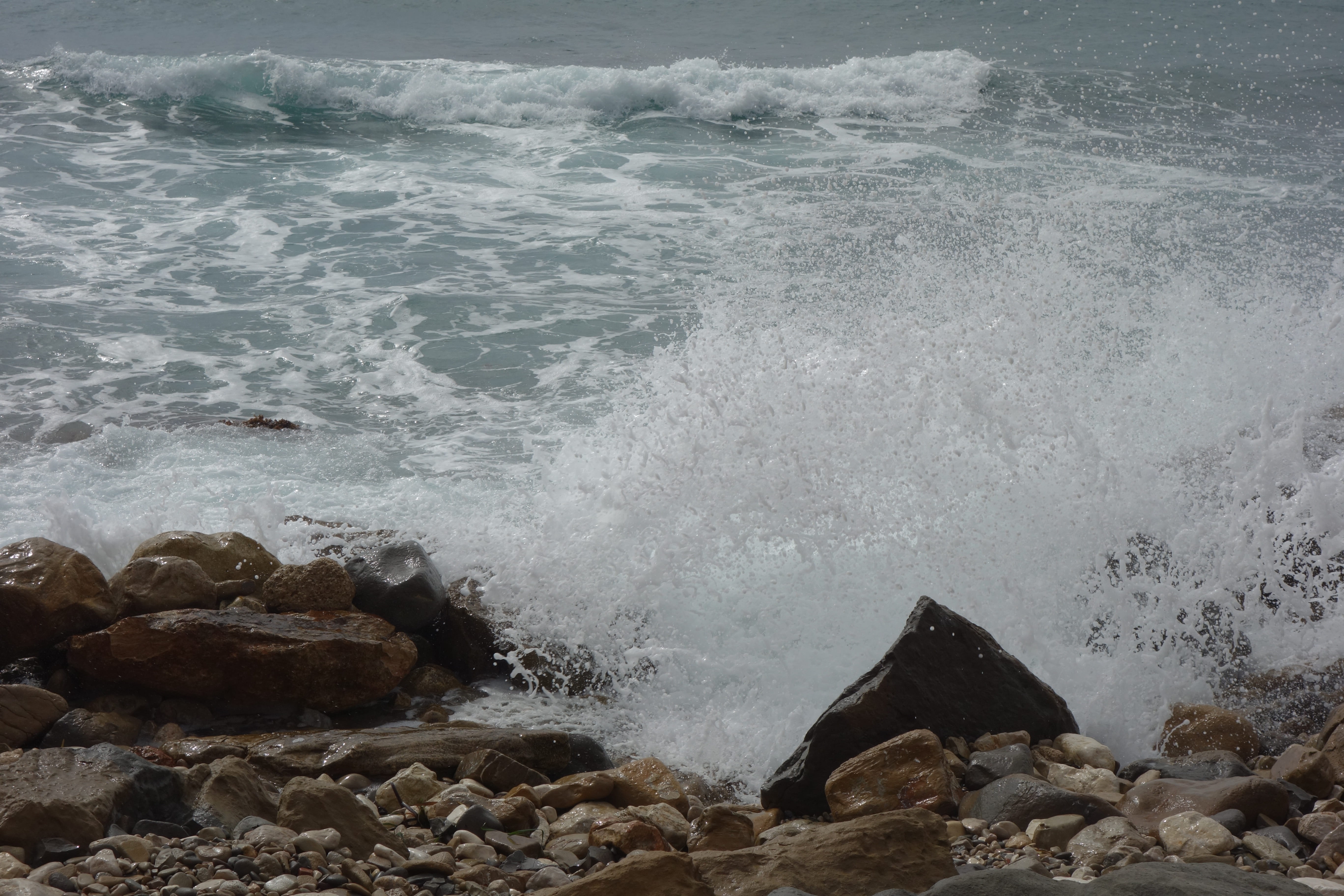 solid, sea, rock, splashing, aquatic sport, lake, beauty in nature, stones, beautiful, breaking, flowing water, water, spray, outdoors, wave, unrest, spain, HD Wallpaper