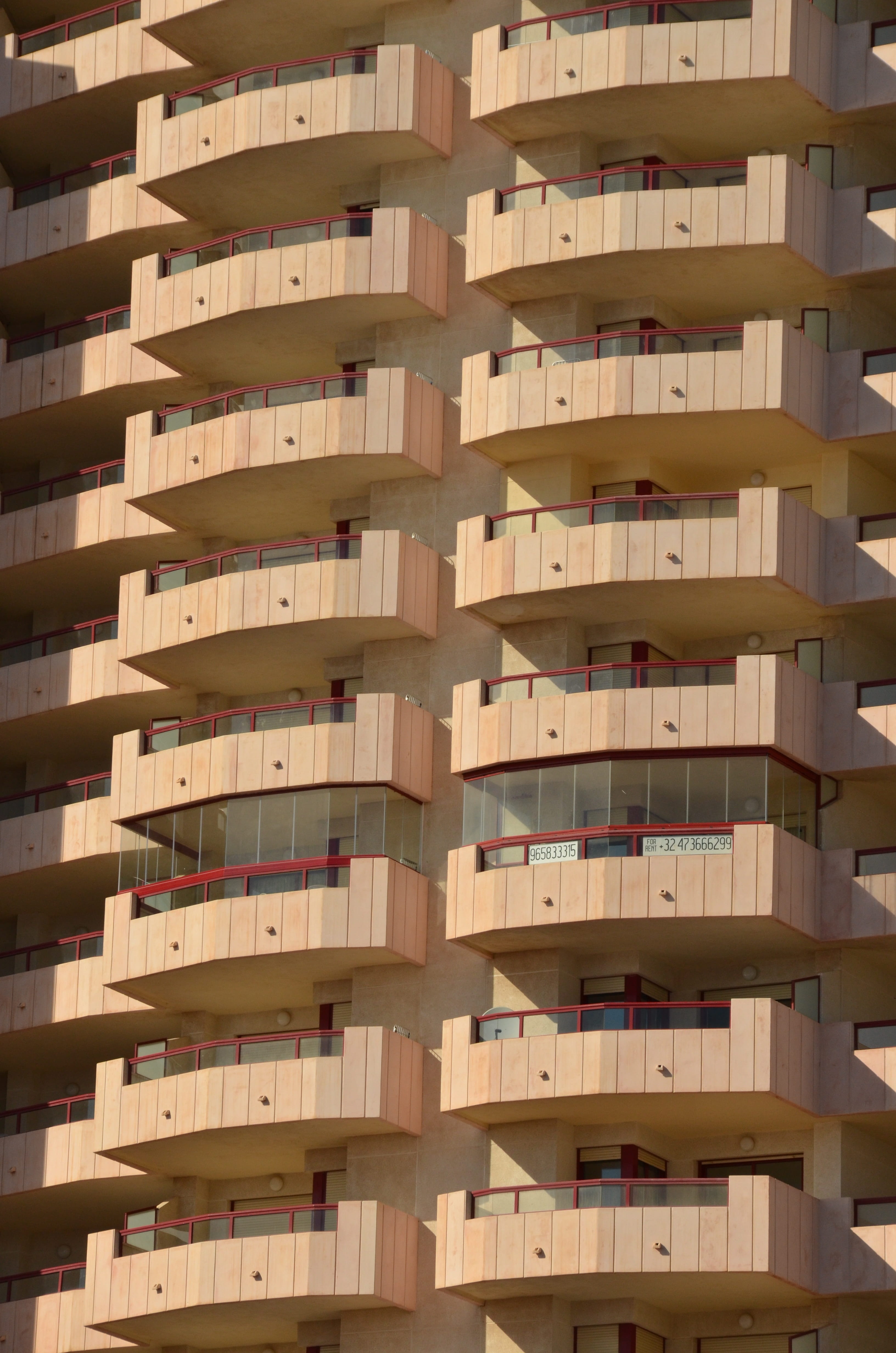 architecture, day, spain, residential district, pattern, building exterior, low angle view, outdoors, in a row, balcony, nature, building, flat, symmetry, Phone HD Wallpaper