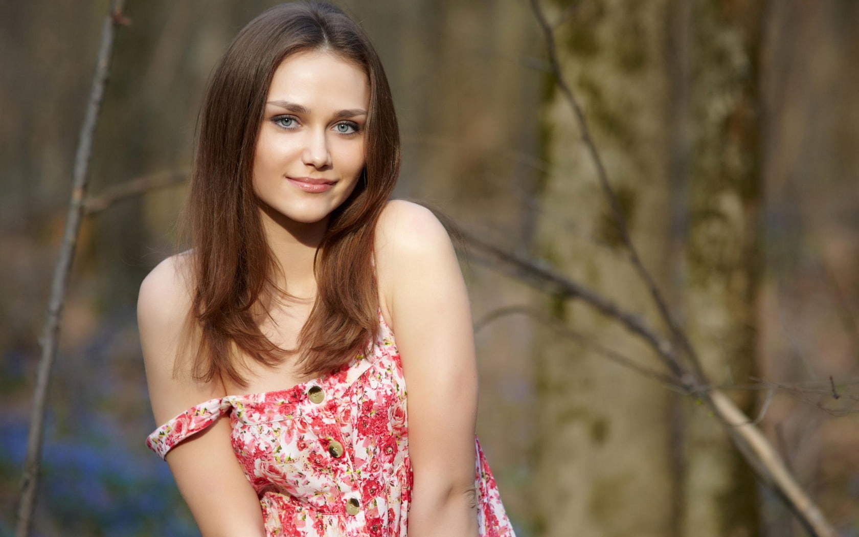 brunette, 720P, woman, blue, eyes, beautiful, zlatka a, girl, HD Wallpaper