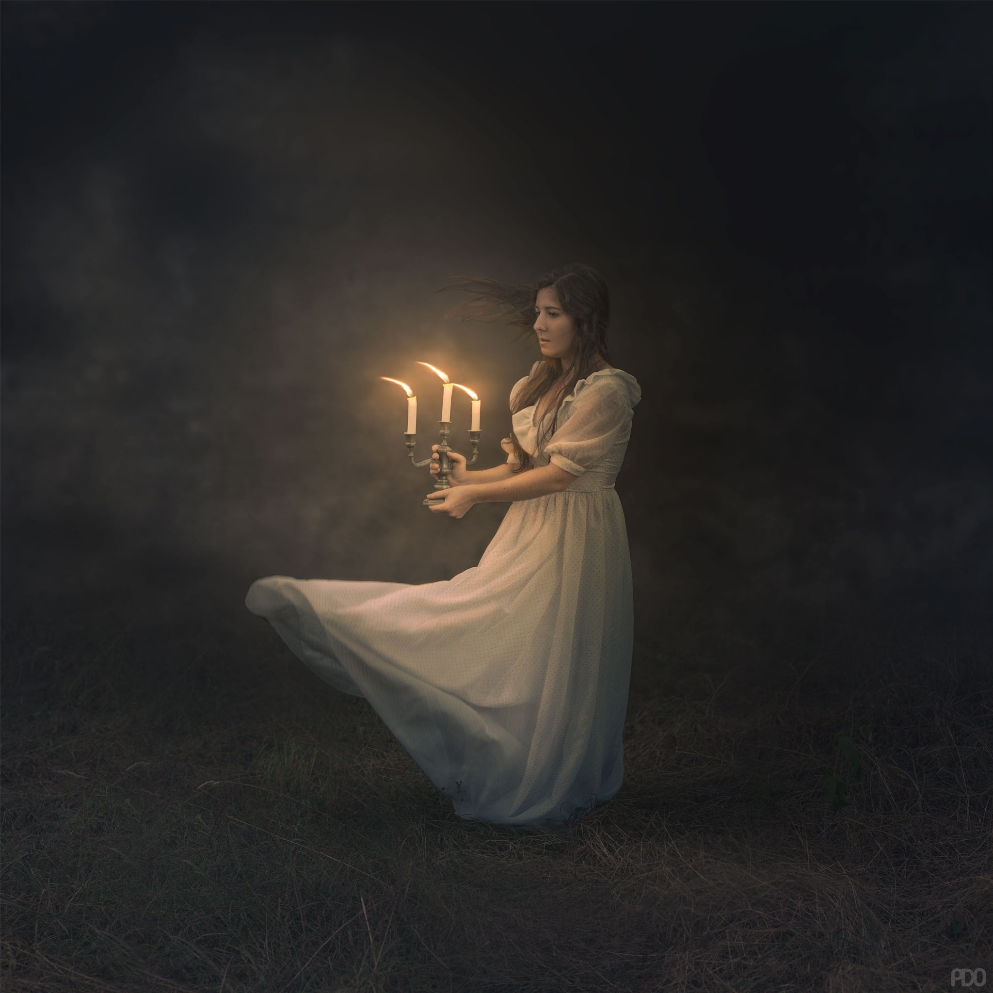Priscilla DO, women, model, 500px, 1080P, candles, fantasy girl, Phone HD Wallpaper