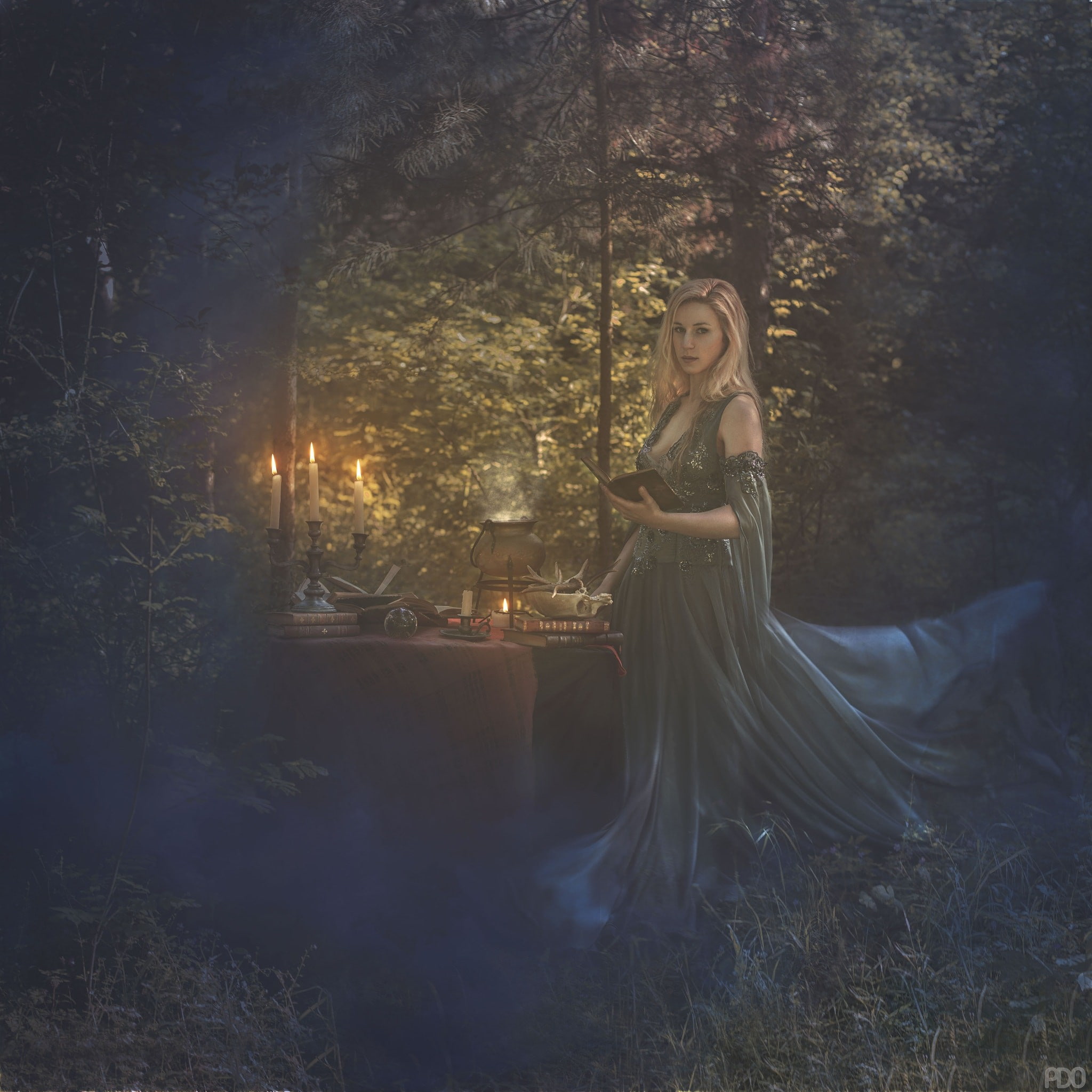 model, 1080P, fantasy art, 500px, candles, fantasy girl, Priscilla DO, women, Phone HD Wallpaper