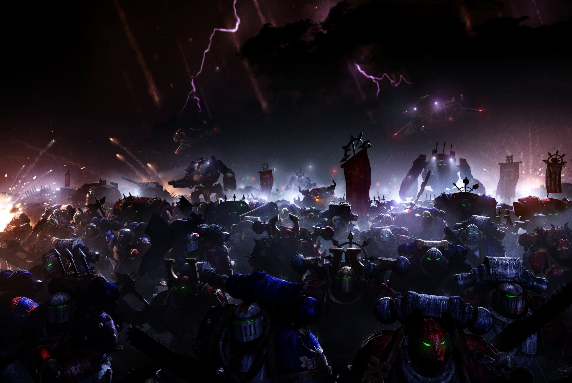 nightlife, Armor, Warhammer, built structure, festival, outdoors, crowd, arts culture and entertainment, Lightning, event, performance, Warrior, illuminated, HD Wallpaper