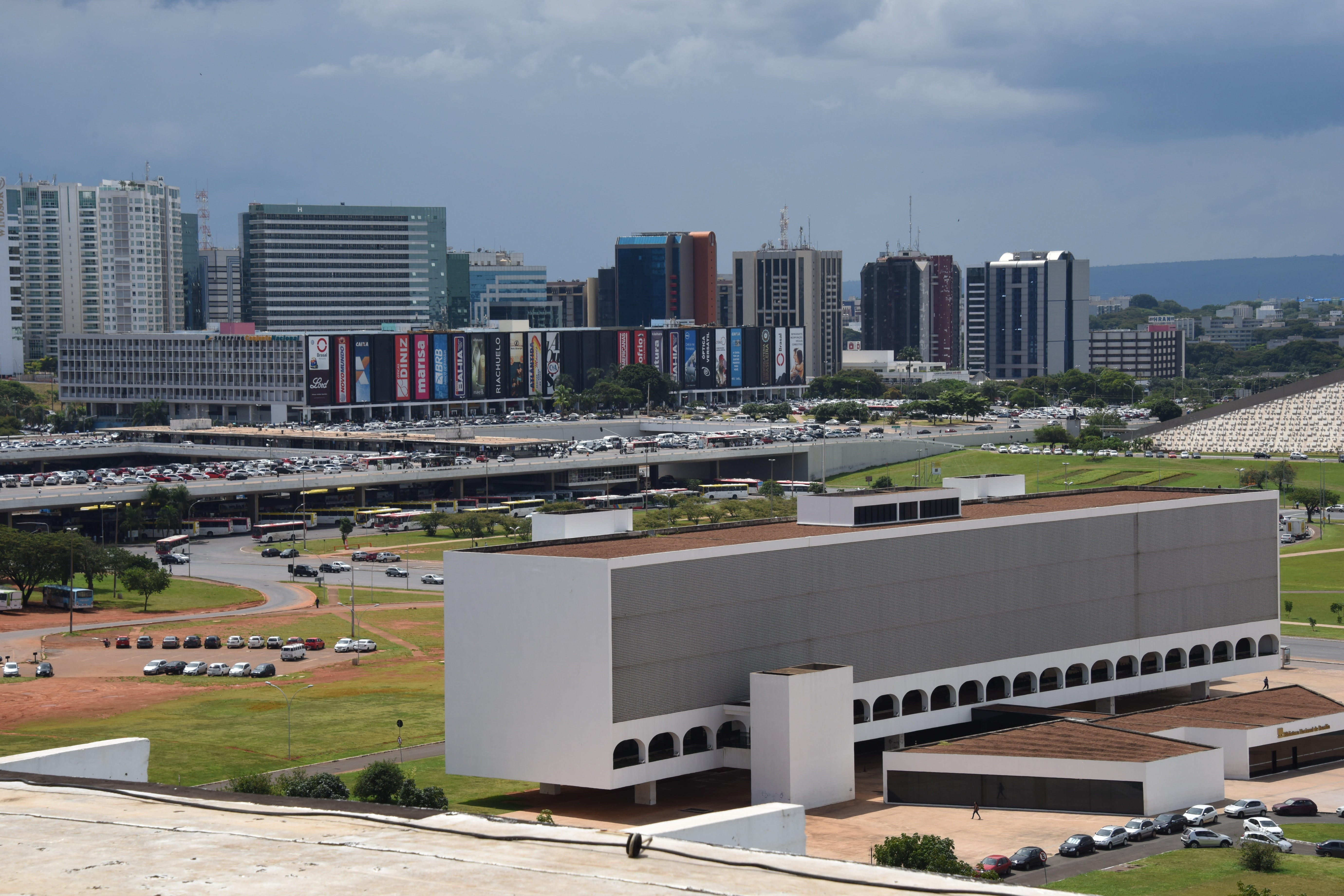 no people, residential district, cloud - sky, the national library, modern, brasilia, skyscraper, built structure, apartment, building, financial district, HD Wallpaper