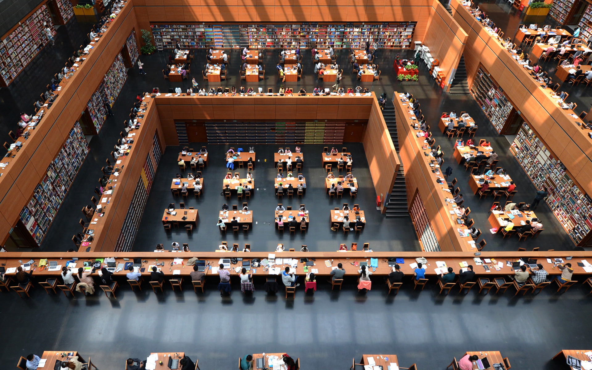 table, China, 1080P, study, National library, people, Beijing, HD Wallpaper