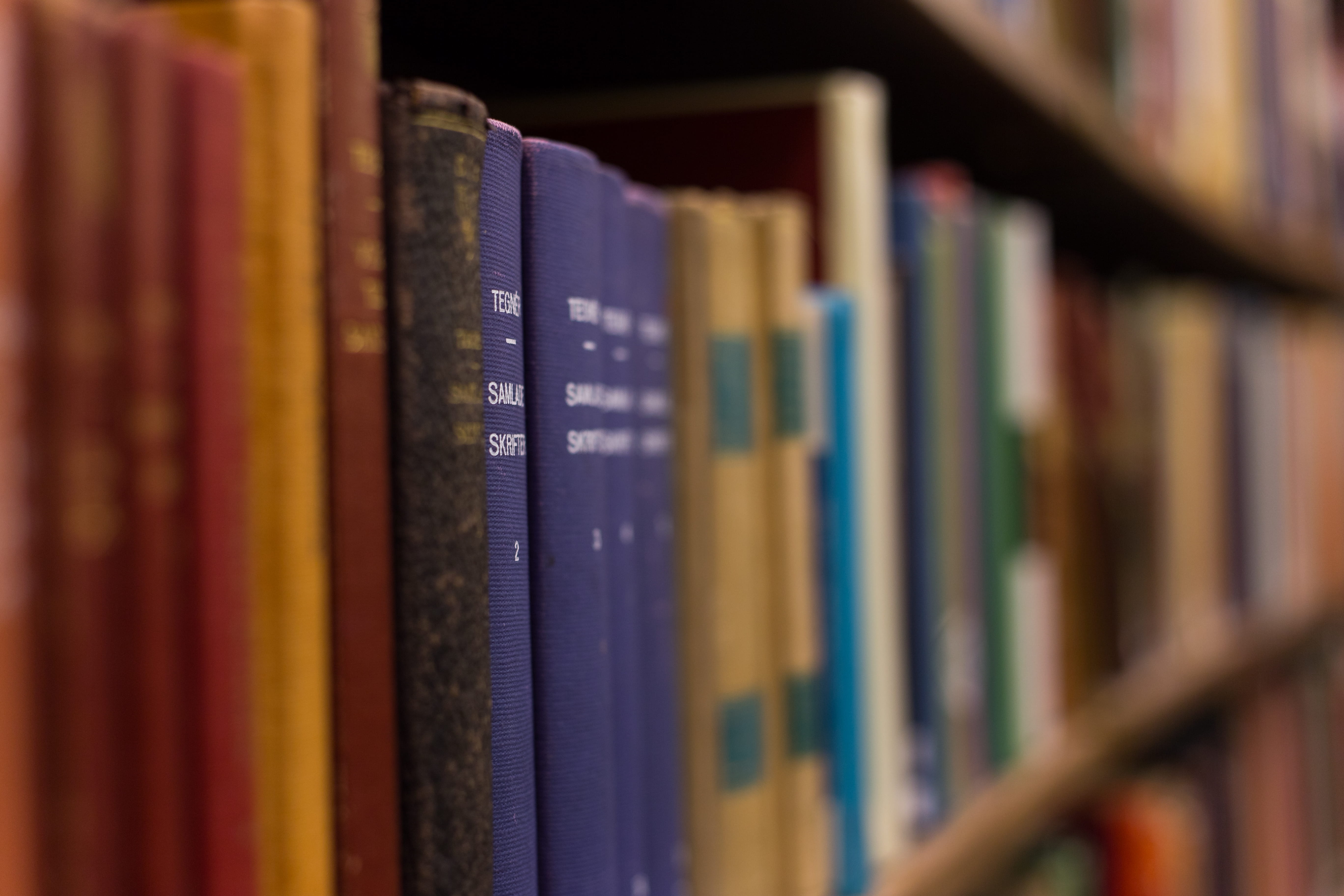 sweden, textbook, library interior, bookshelf, order, blue, selective focus, indoors, wisdom, furniture, nationallibrary, research, book, hardcover book, HD Wallpaper