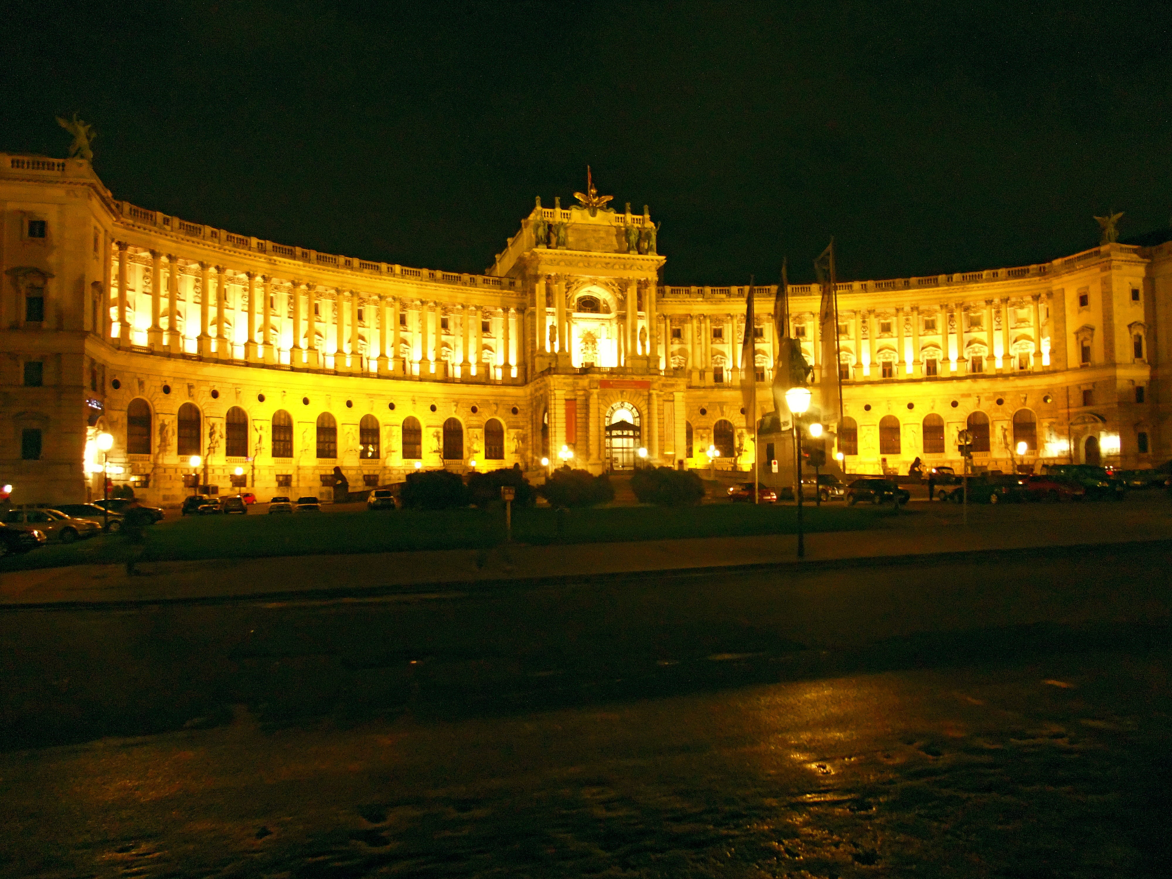 the past, tourism, 4K, Hofburg, town square, austria, building exterior, outdoors, built structure, city, nature, glowing, history, sky, architecture, HD Wallpaper