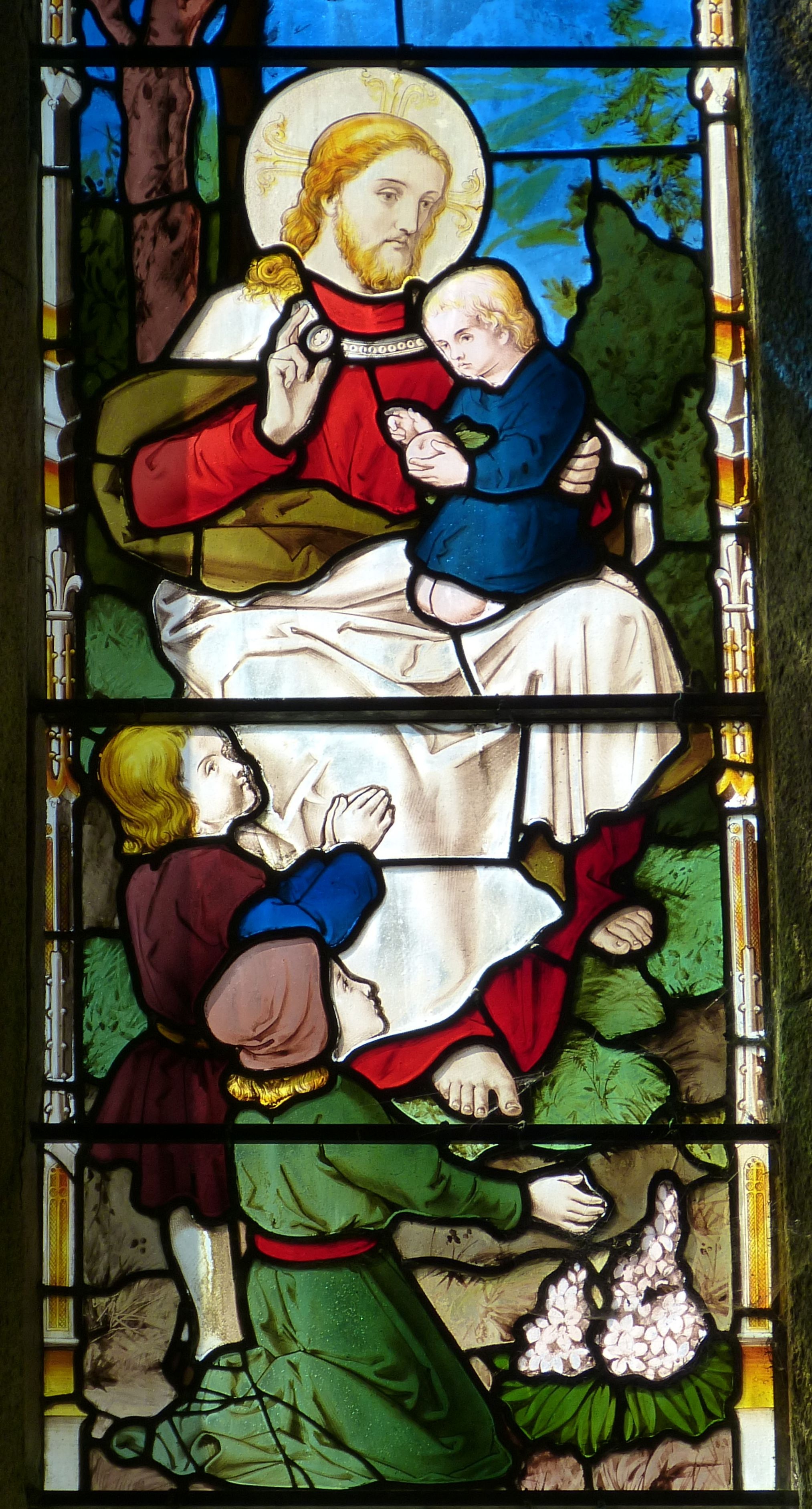 female likeness, belief, male likeness, no people, creativity, glass, church window, day, blessing, children, 2K, historically, angel, auto post production filter, Phone HD Wallpaper