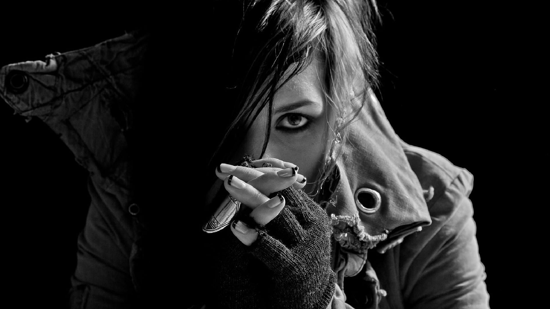 black And White, cold Virus, s, outdoors, indoors, gloves, dark, hood - clothing, winter, sadness, flu Virus, real people, adult, loneliness, young Adult, HD Wallpaper