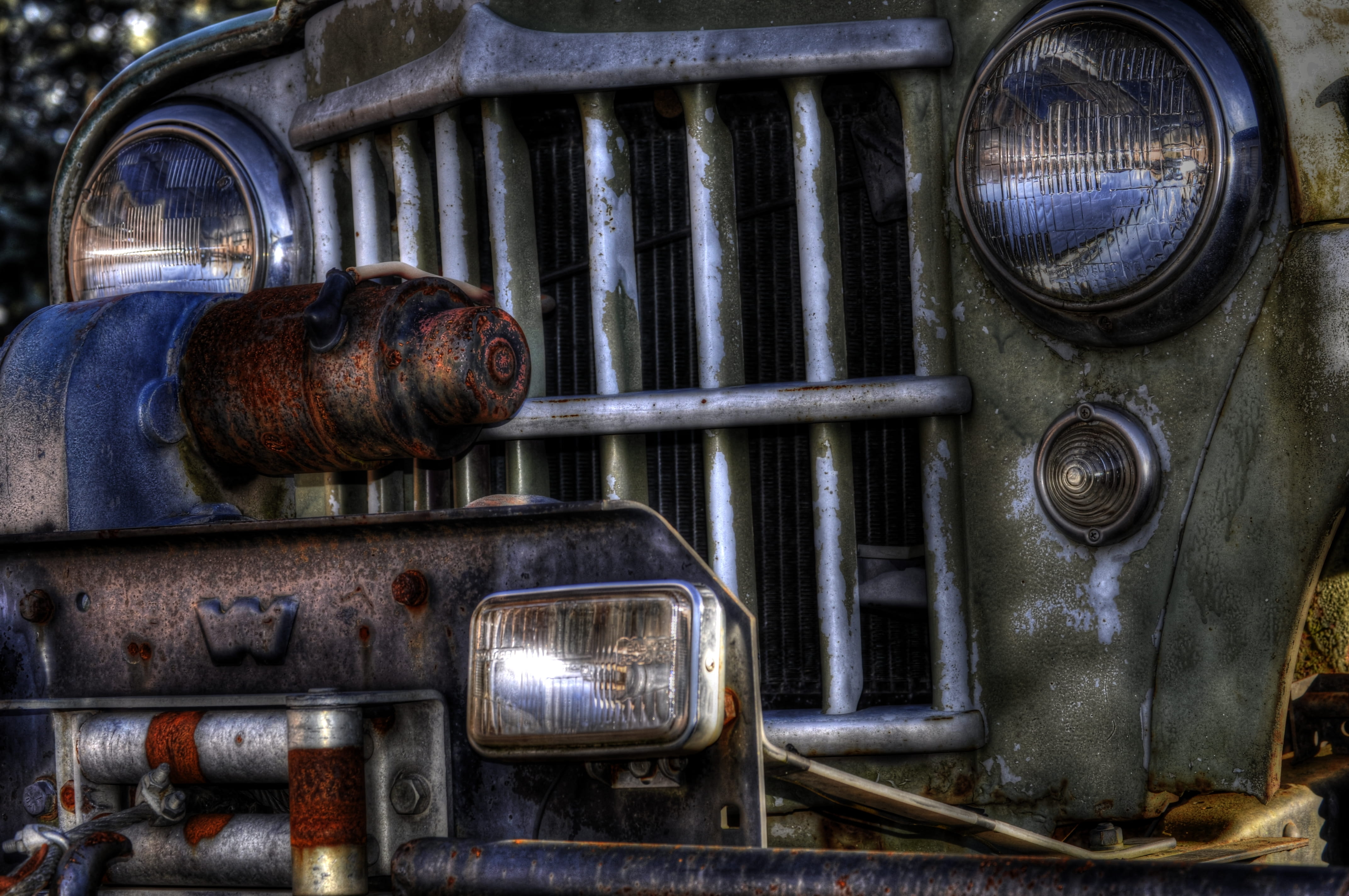 motor vehicle, rail transportation, metal, obsolete, train, land vehicle, industrial equipment, grill, headlamps, outdoors, old, 4K, deterioration, decline, HD Wallpaper