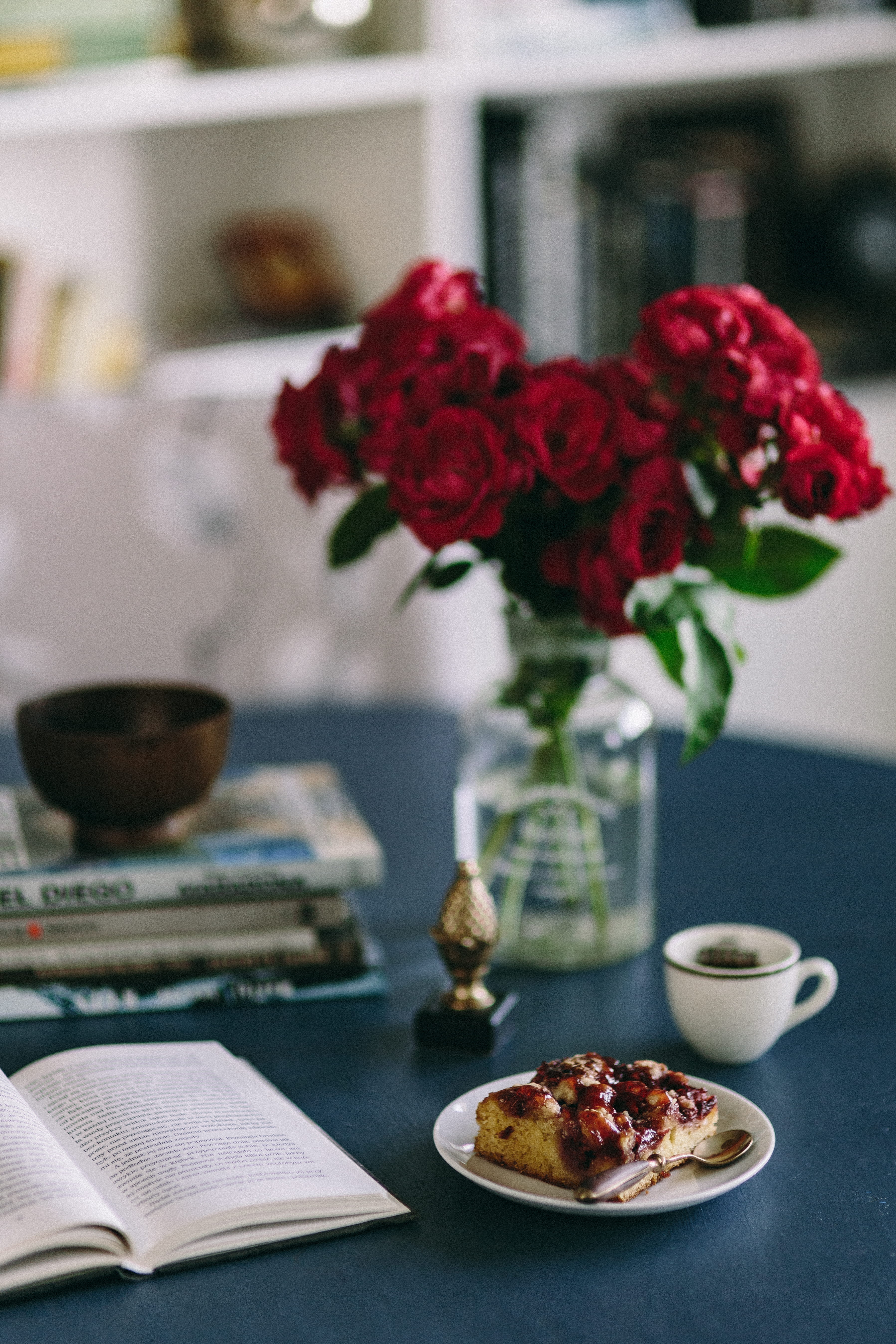 nature, red, table, iphone, publication, food and drink, cup, drink, mobile, vase, decoration, food, Apple iPhone 6, plant, refreshment, indoors, book, Phone HD Wallpaper