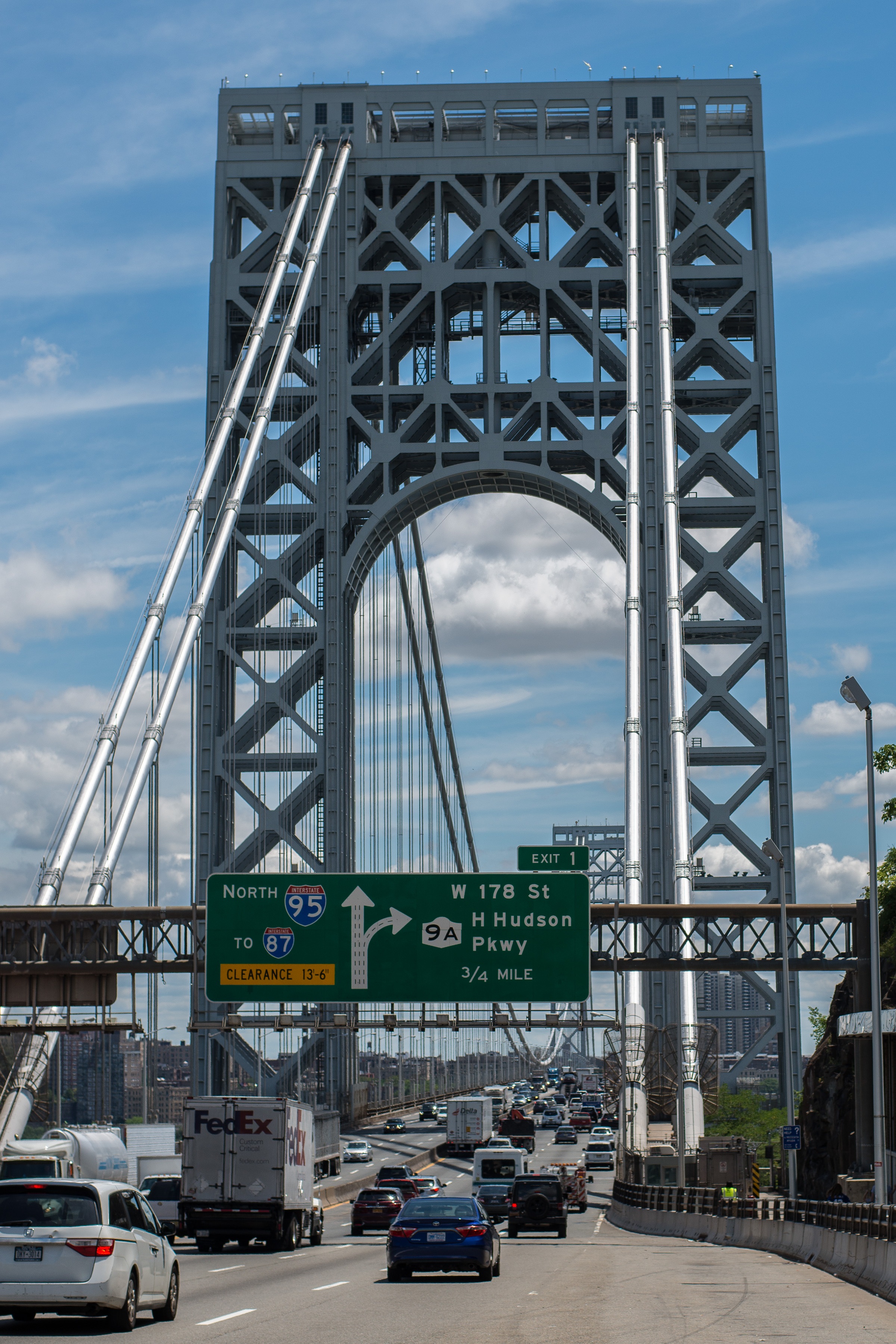 2K, george washington bridge, built structure, transportation, travel, building exterior, nature, mode of transportation, architecture, gwb, motor vehicle, Phone HD Wallpaper