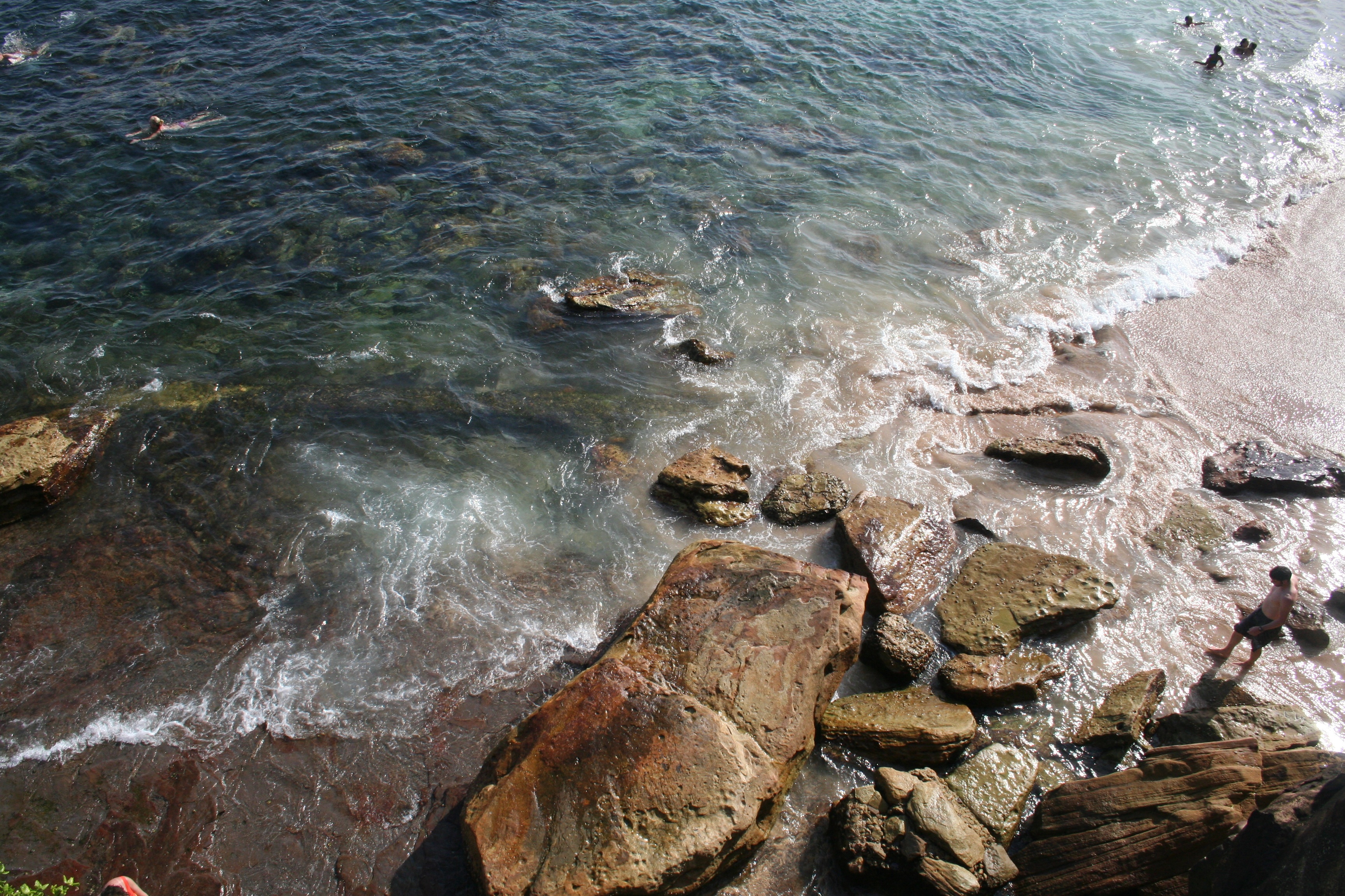 rock, coastline, tide, non-urban scene, day, rocky coastline, waves, scenics - nature, beach, outdoors, rock - object, bolder, remote, nature, solid, land, HD Wallpaper