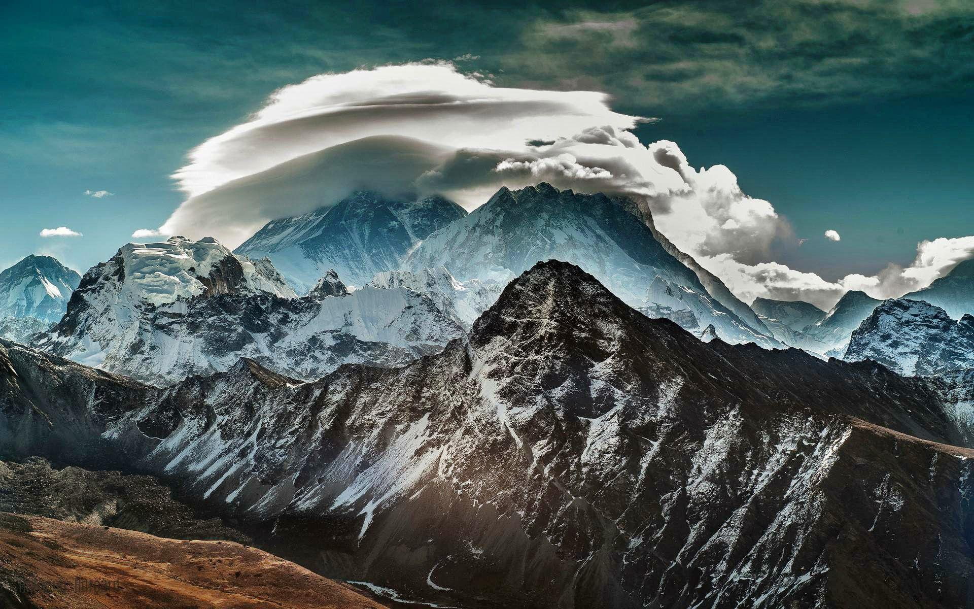 mountains, mountaintop, 1080P, nature, clouds, outdoors, nature and landscapes, HD Wallpaper