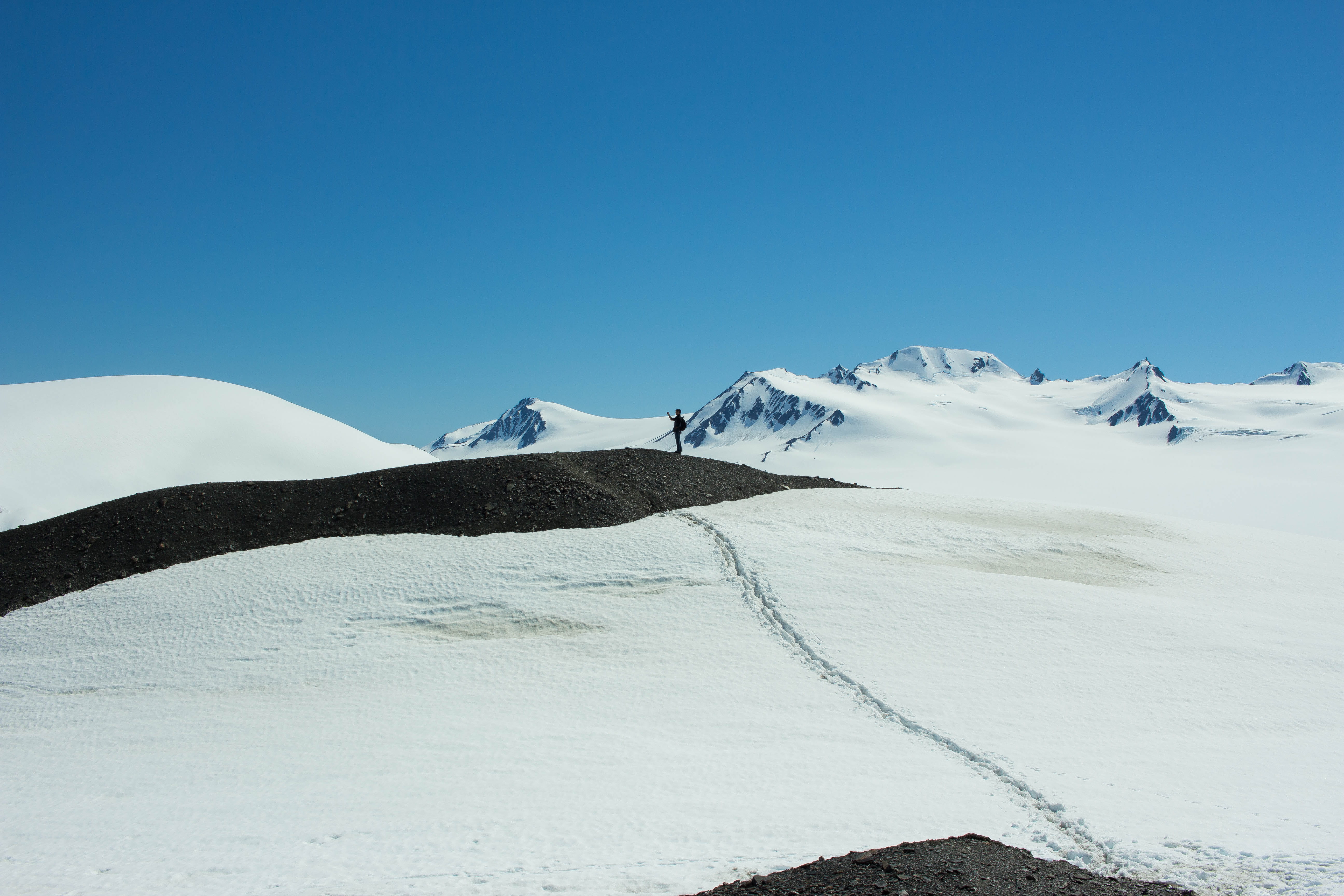 copy space, day, canon, 5K, wander, high, tranquility, non-urban scene, cold temperature, mountain range, mountains, united states, outdoors, harding icefield, HD Wallpaper