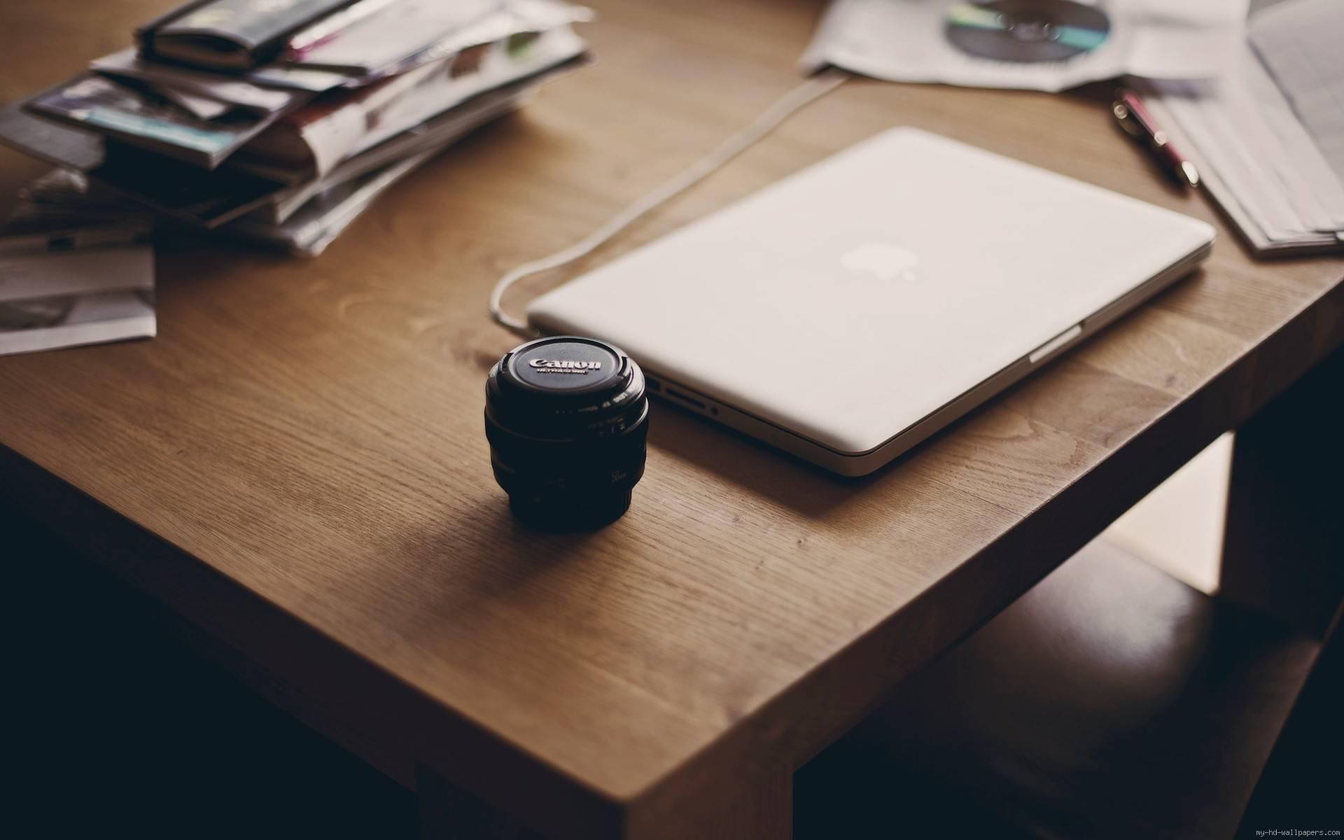 lens, macbook, brand, camera, silver, 1080P, black, computer, table, diverse, apple, HD Wallpaper