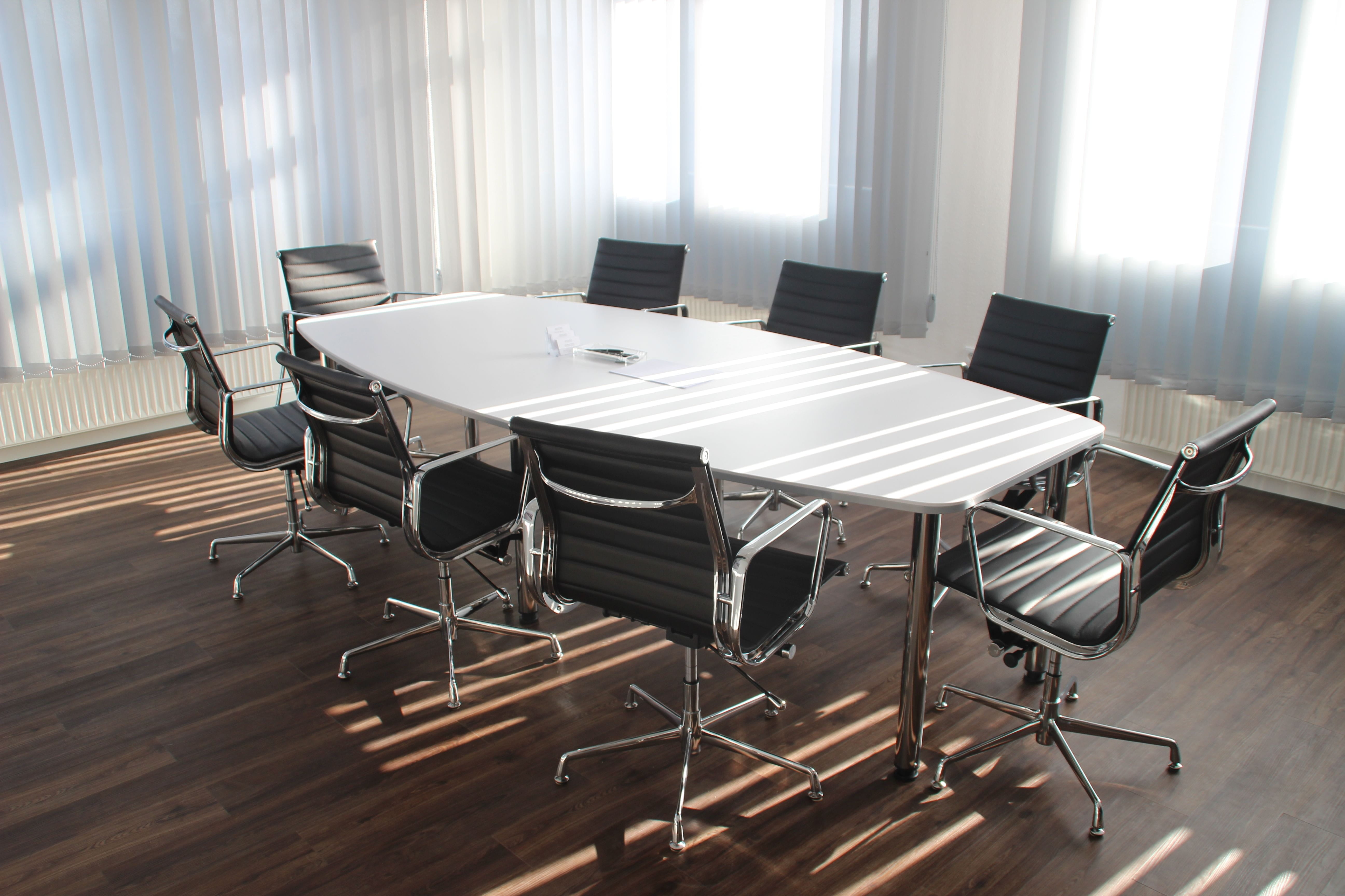 law firm, furniture, armchairs, education, 5K, window, board room, meeting, curtain, business, indoors, brightly lit, stage, work, technology, office, HD Wallpaper