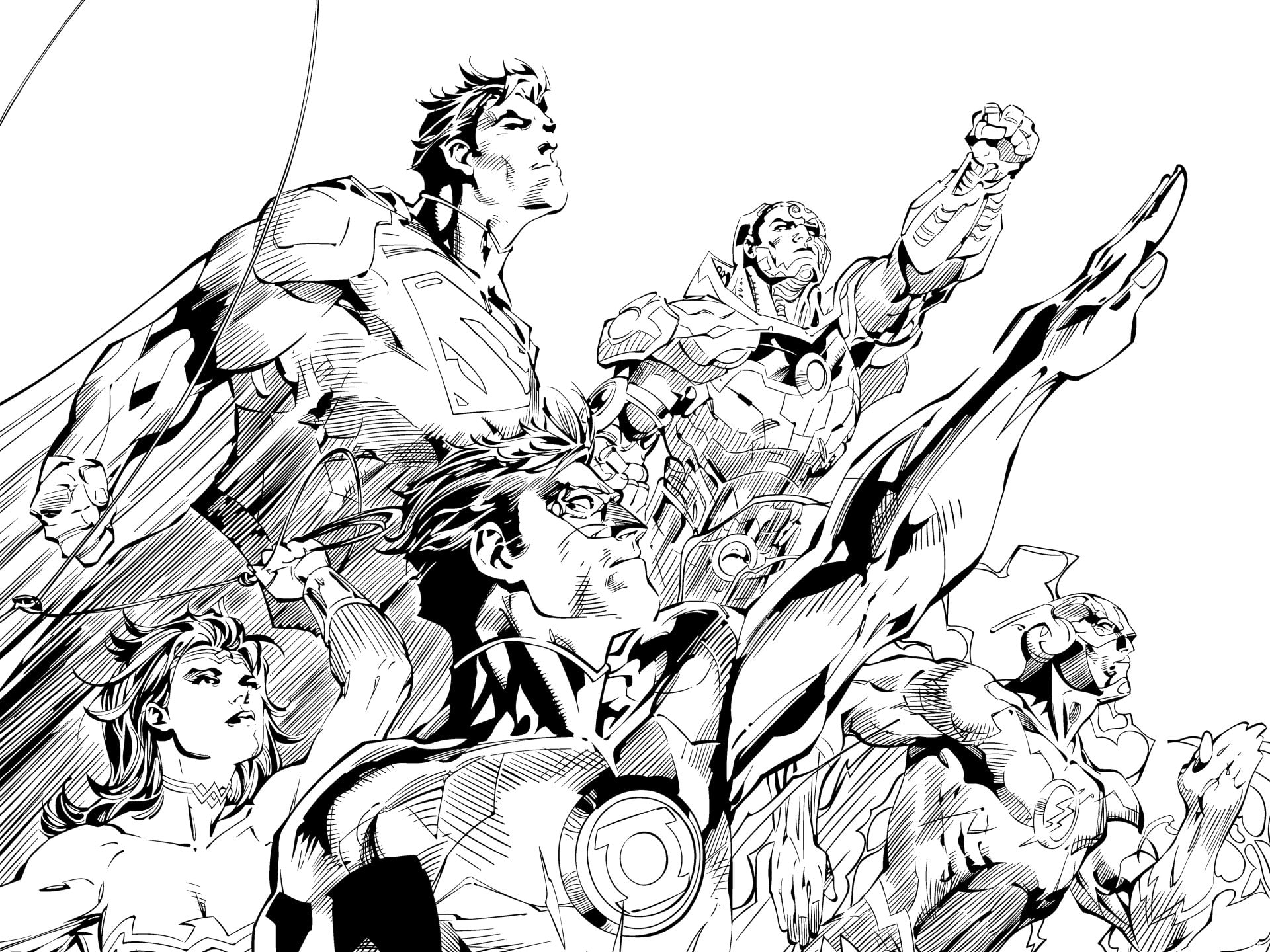 1080P, Comics, Superman, Cyborg (DC Comics), Wonder Woman, Justice League, DC Comics, Flash, Green Lantern, HD Wallpaper