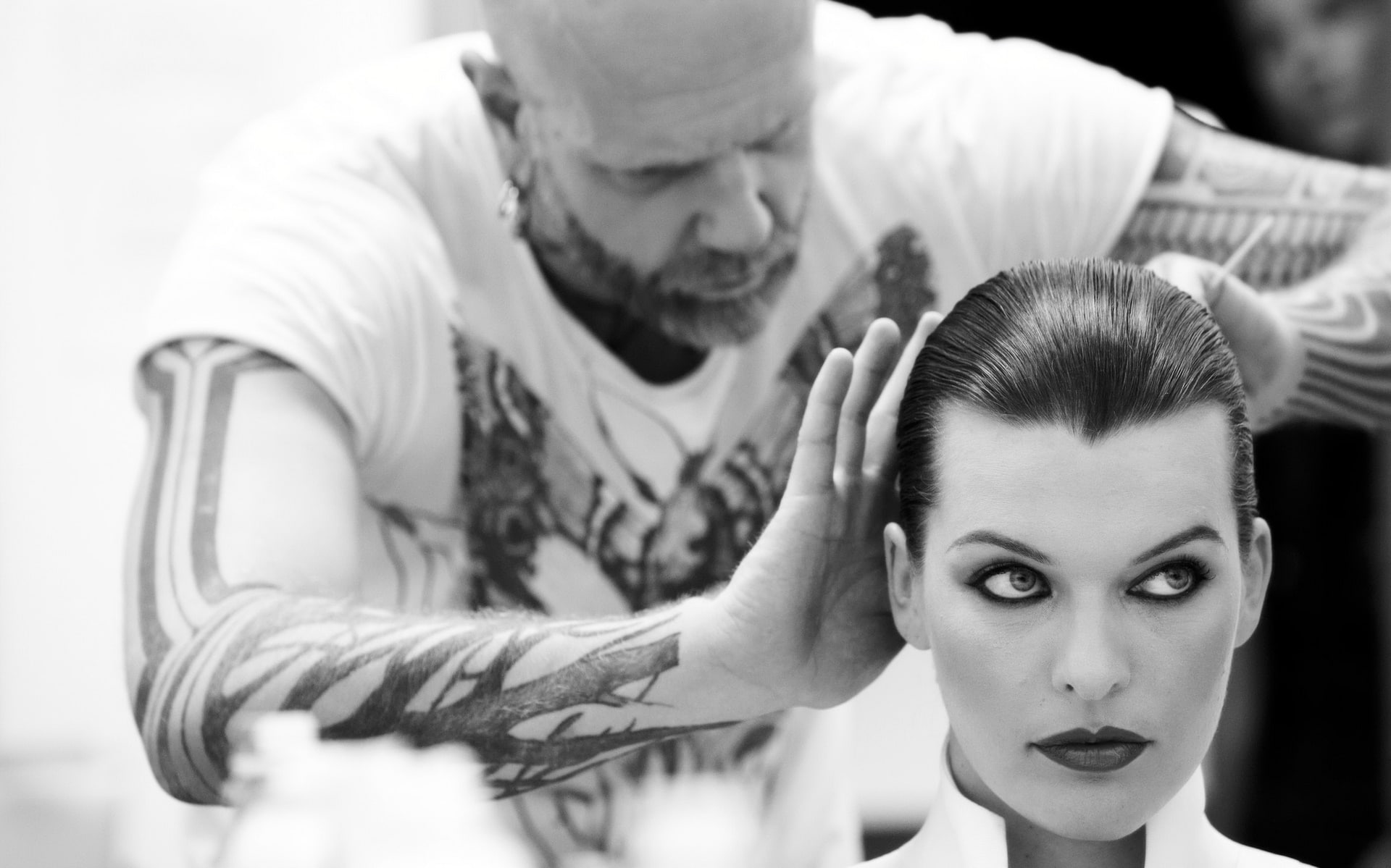 girl, actress, feamles, girls, brunettes, tattoo, women, female, brunette, jovovich, tattoos, milla, 1080P, HD Wallpaper