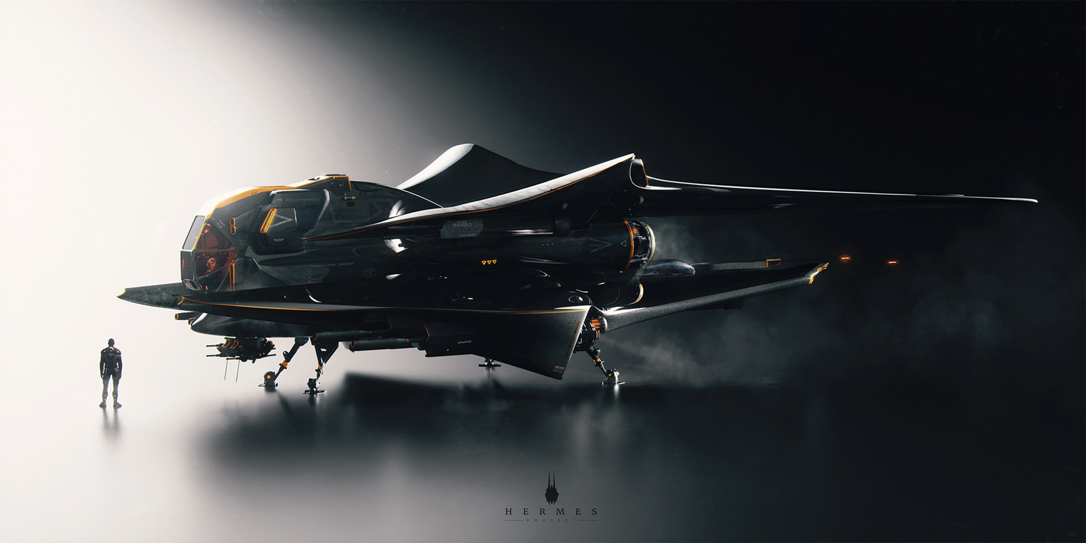 male, spaceship, fiction, 1080P, speachip, art, Hermes, people, Hermes Project, HD Wallpaper
