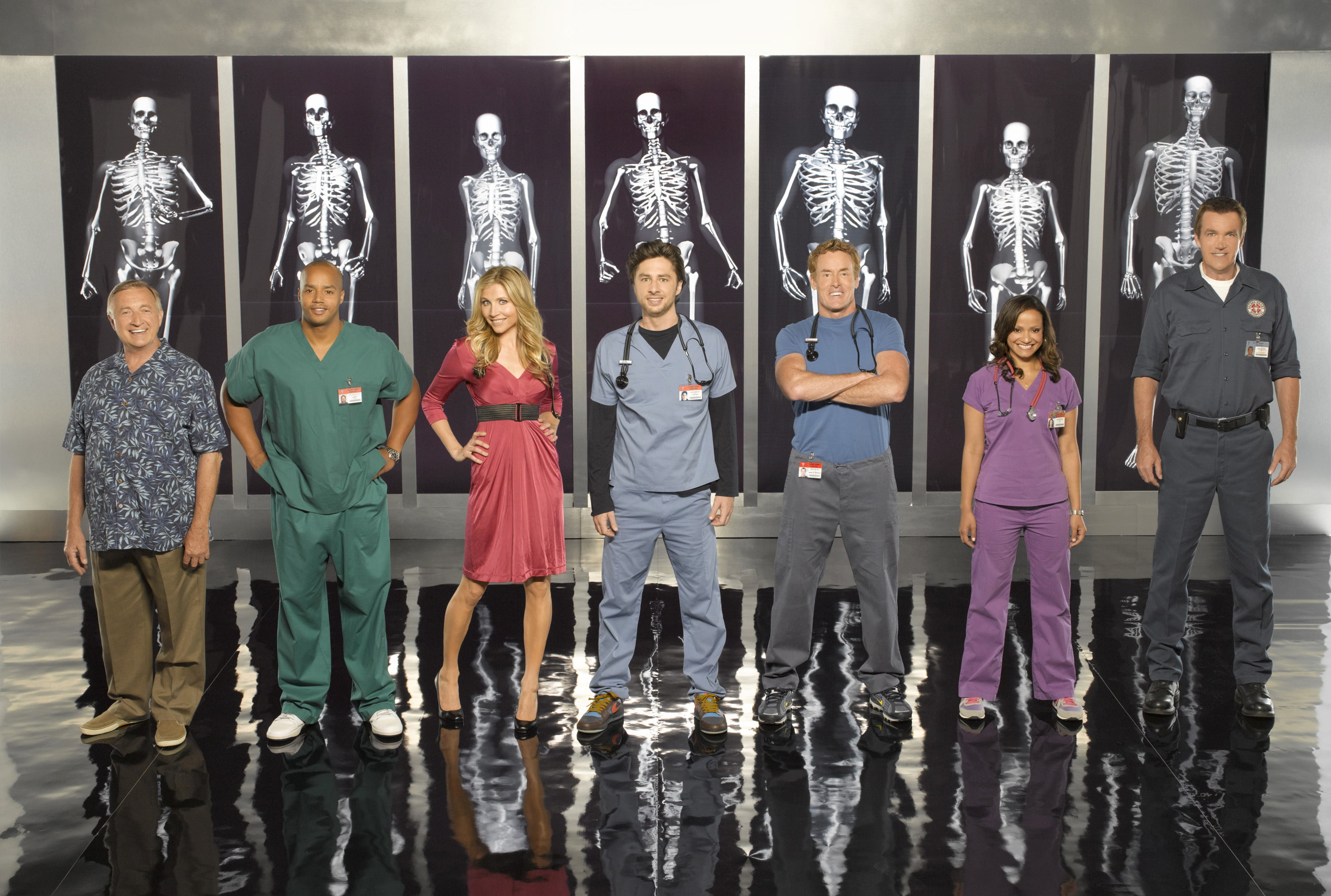 suit, Turk, Dr. Cox, in a row, green, portrait, full length, team, medium group of people, happiness, smiling, standing, Cleaner, creativity, JD, Scrubs, HD Wallpaper