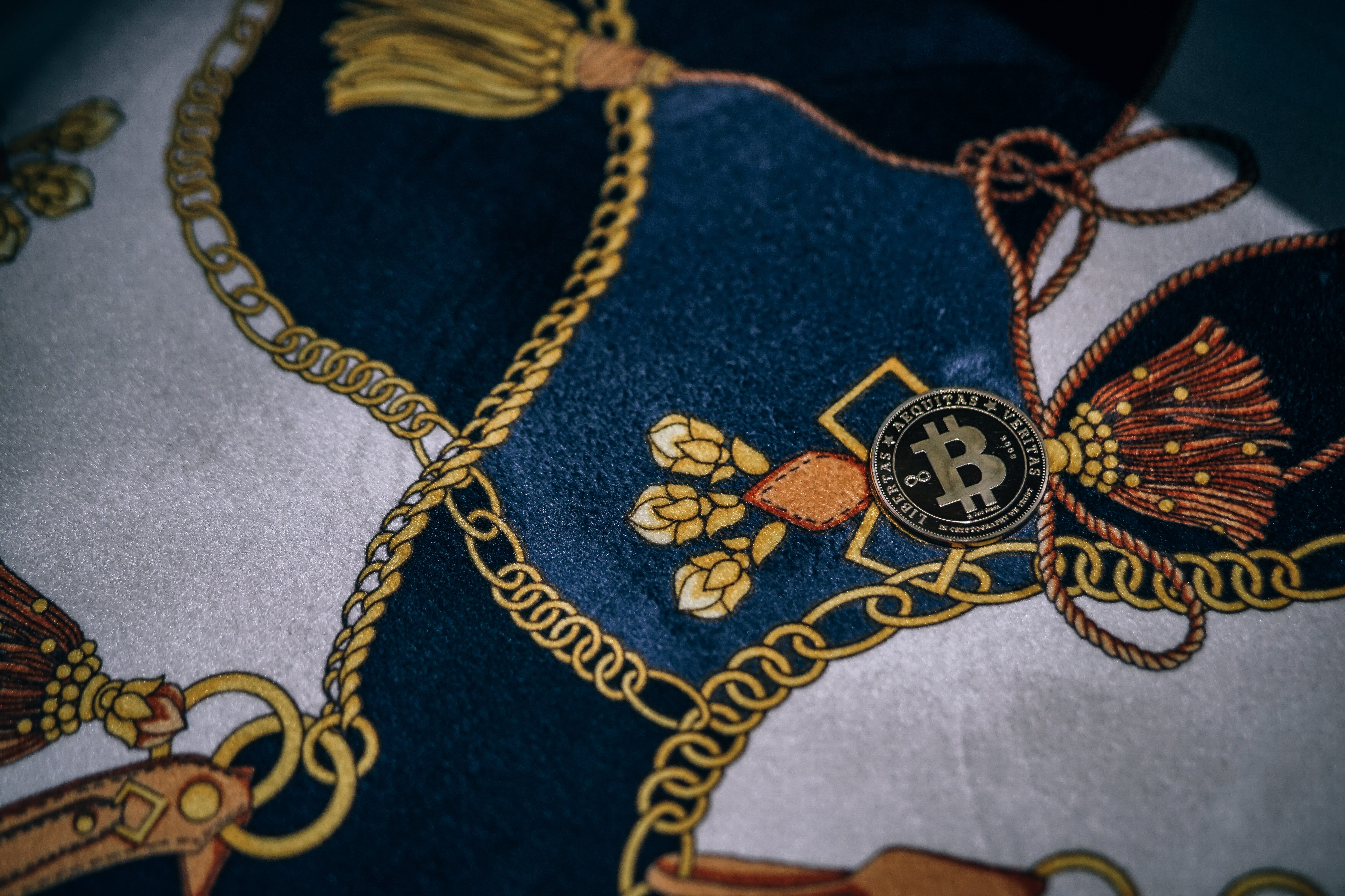 indoors, necklace, 5K, jewelry, fashion, text, craft, still life, plated, gold, close-up, no people, textile, chain, design, creativity, art and craft, HD Wallpaper