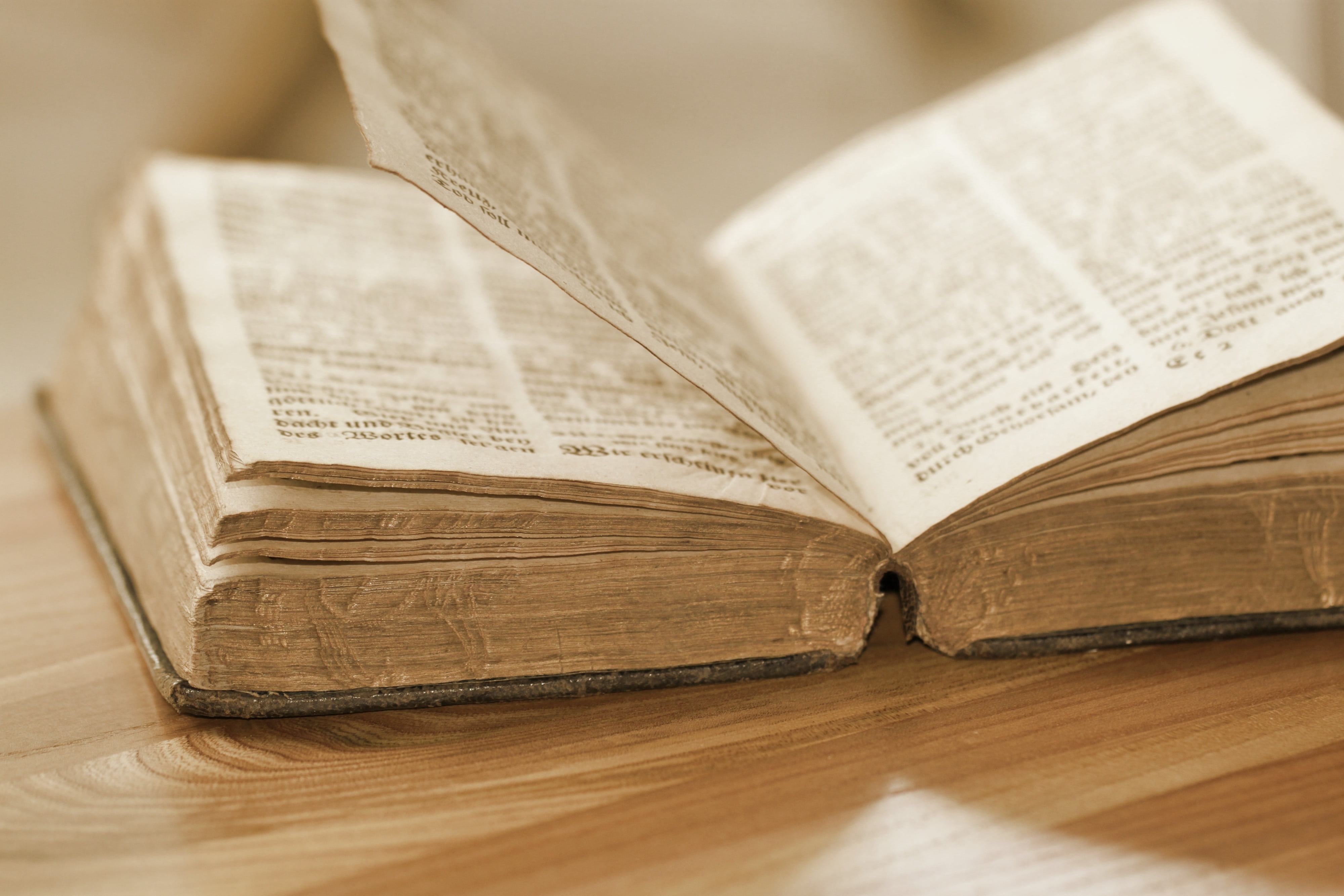 flipped, font, historically, paper, hardcover book, indoors, publication, placed, bible, old, page, book printing, no people, brown, the media, christianity, HD Wallpaper