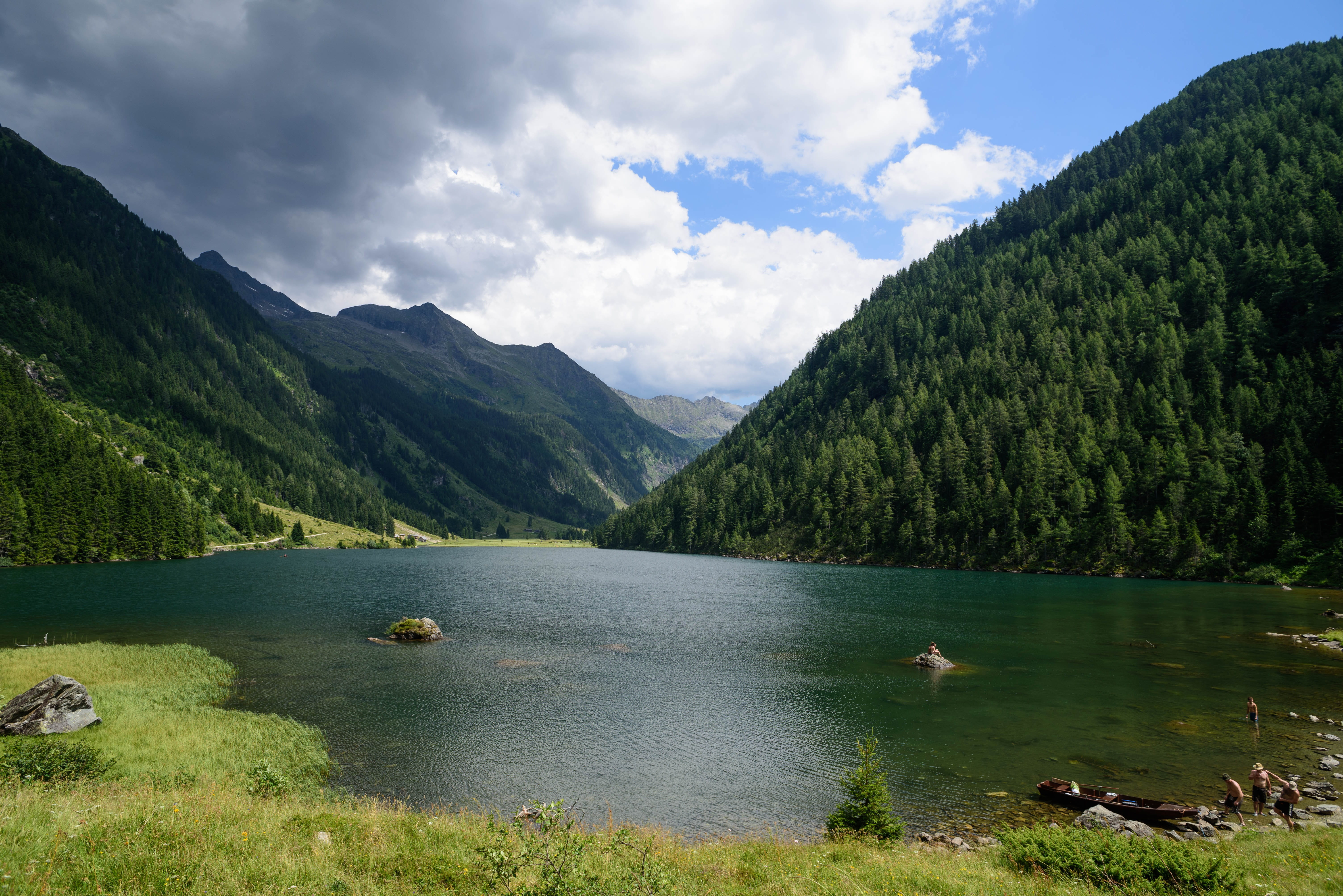 tree, tranquility, 5K, scenics - nature, bergsee, cloud - sky, holiday, Mountains, mountain range, austria, forest, styria, non-urban scene, Landscape, HD Wallpaper