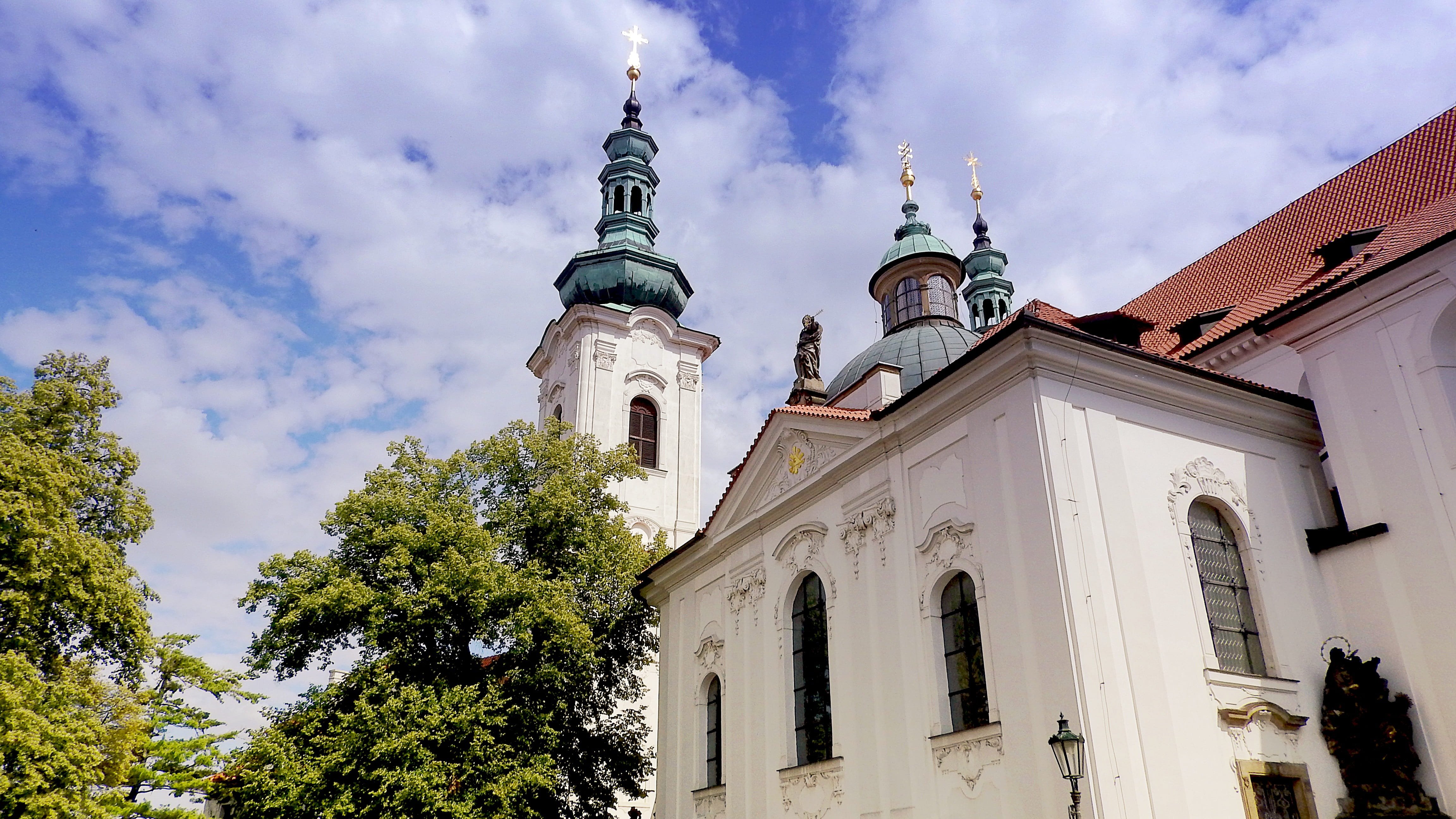 strahov, built structure, baroque, building exterior, baroque architecture, building, place of worship, low angle view, strahov monastery, tower, day, 4K, HD Wallpaper