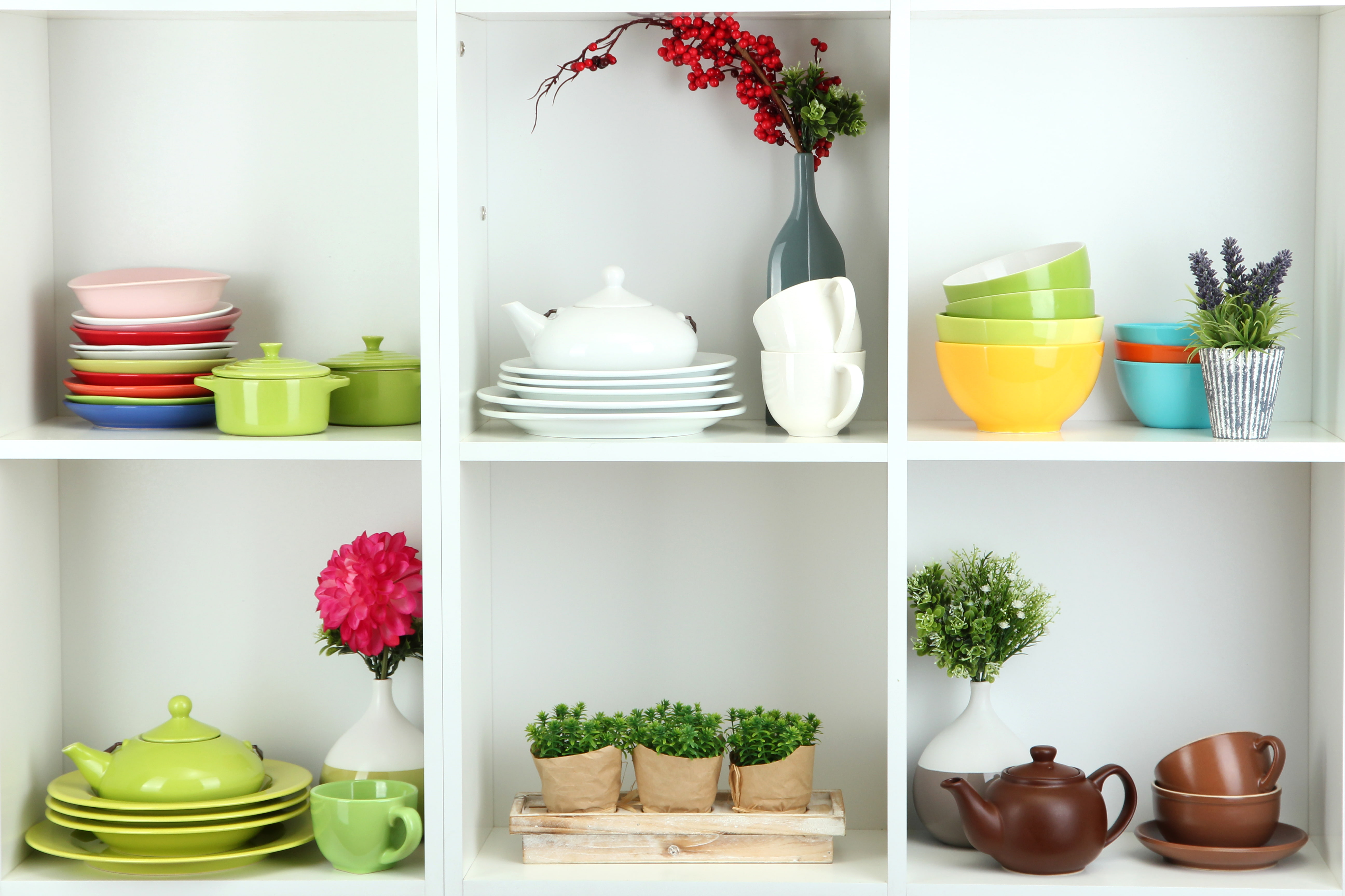 choice, vases, crockery, close-up, teapot, freshness, wooden, kettles, food, mugs, plant, nature, table, saucers, white, flower, flowers, flower pot, food and drink, HD Wallpaper
