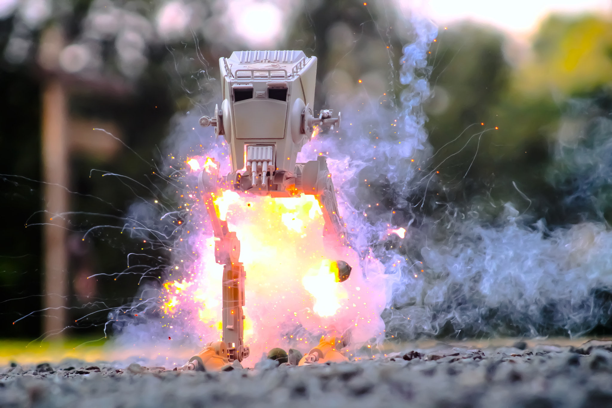 Explosion, toys, AT, Cody Voss, ST, 1080P, Star Wars, 500px, HD Wallpaper