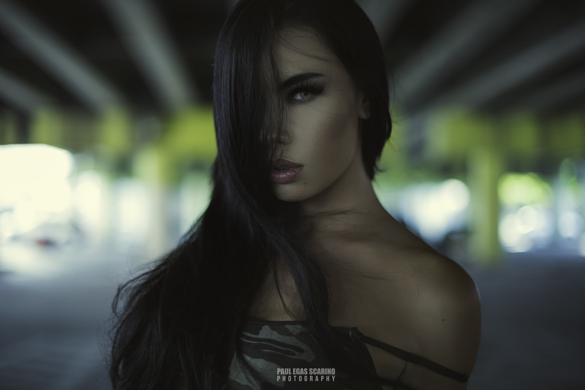 contemplation, real people, close-up, portrait, face, looking at camera, headshot, beauty, model, hair, young women, hair in face, 1080P, Paul Egas Scarino, HD Wallpaper