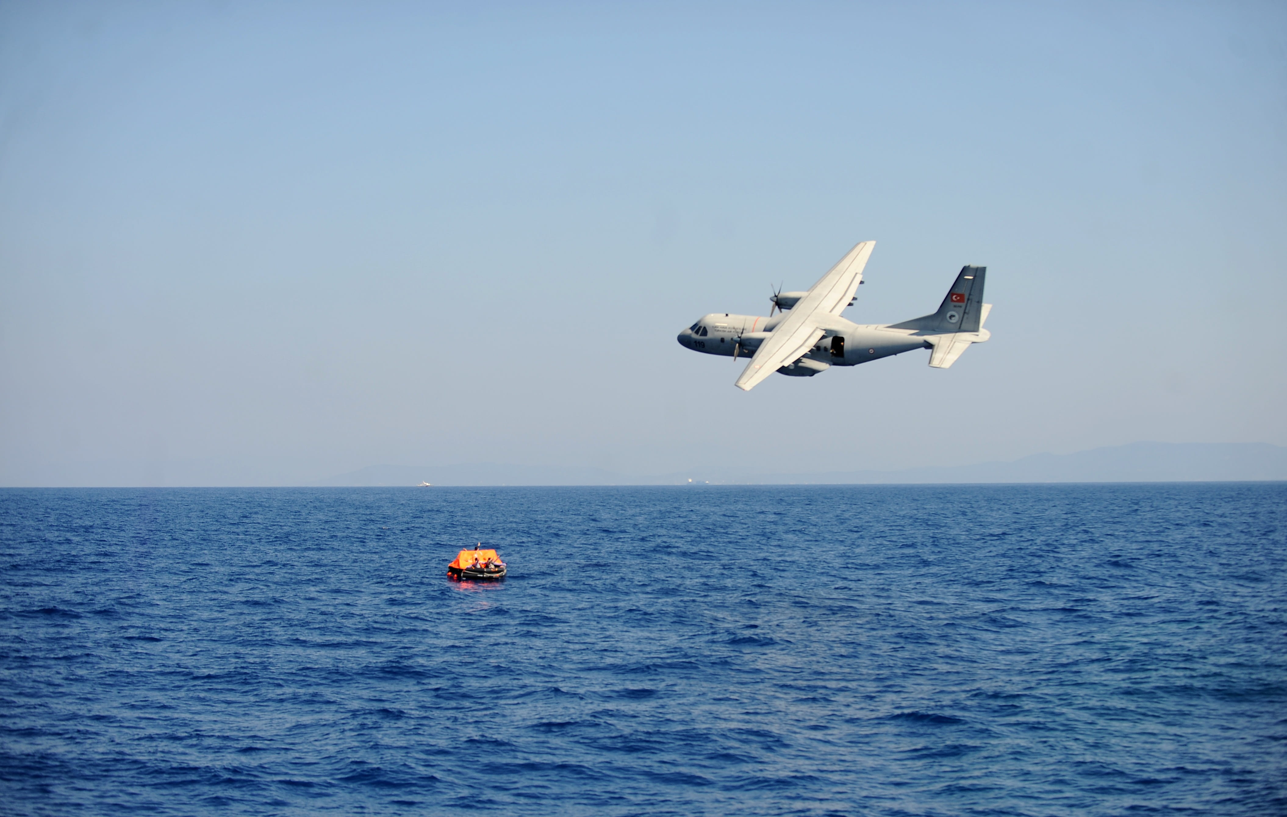 4K, flight, aerospace industry, on the move, air vehicle, coast guard, airplane, immigrant, marine, flying, mid-air, mode of transportation, clear sky, HD Wallpaper
