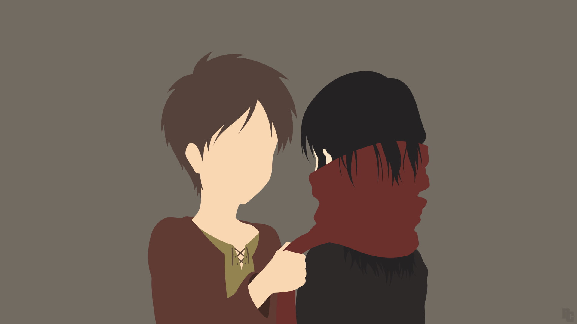 two people, emotion, people, Attack On Titan, depression - sadness, teenage couple, black background, young women, men, hairstyle, Mikasa Ackerman, adult, HD Wallpaper
