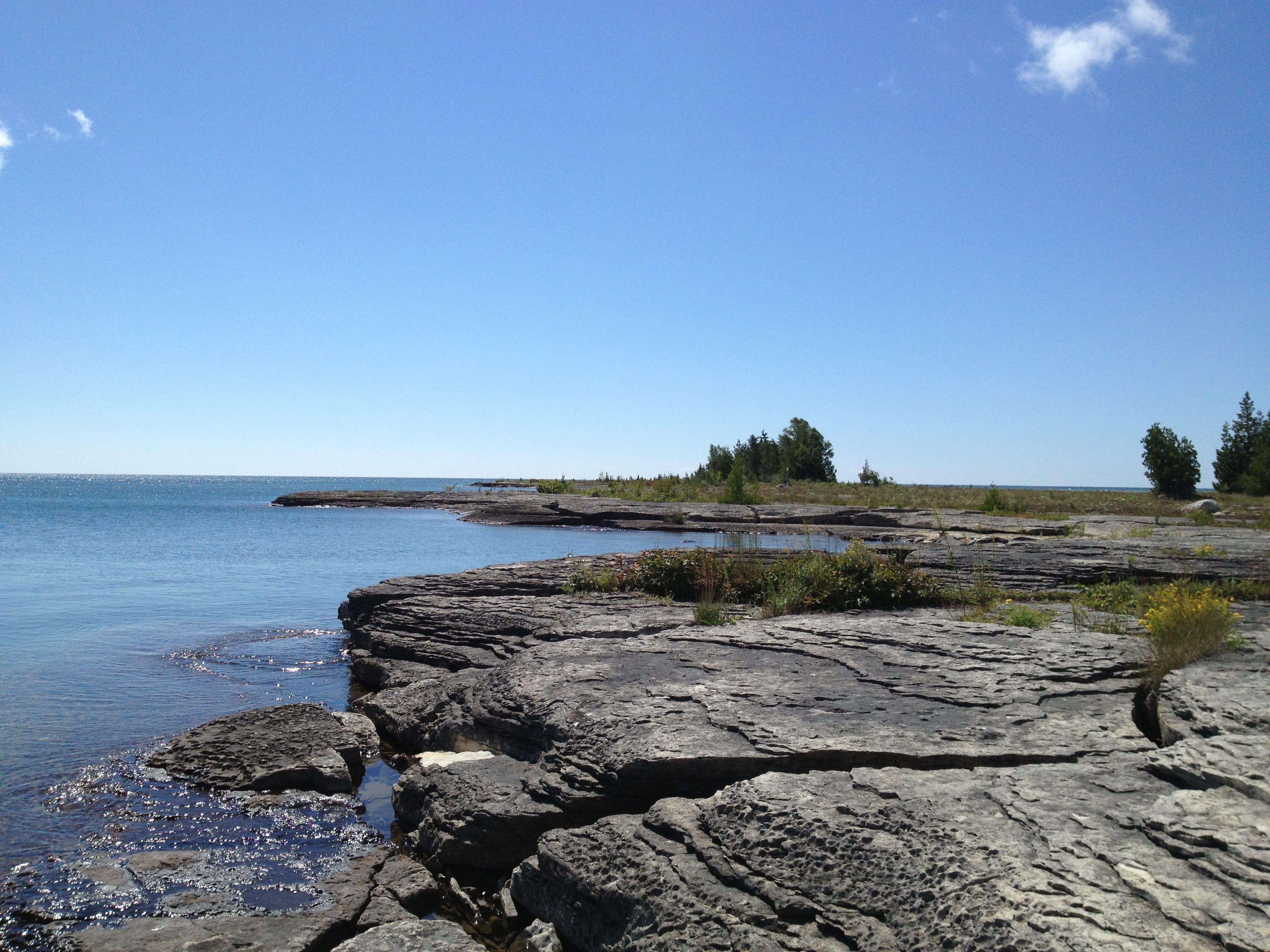 sky, rock, Ontario, day, tranquil scene, beauty in nature, copy space, scenics - nature, Misery, Bay, sea, horizon over water, clear sky, scenics, rocks, HD Wallpaper