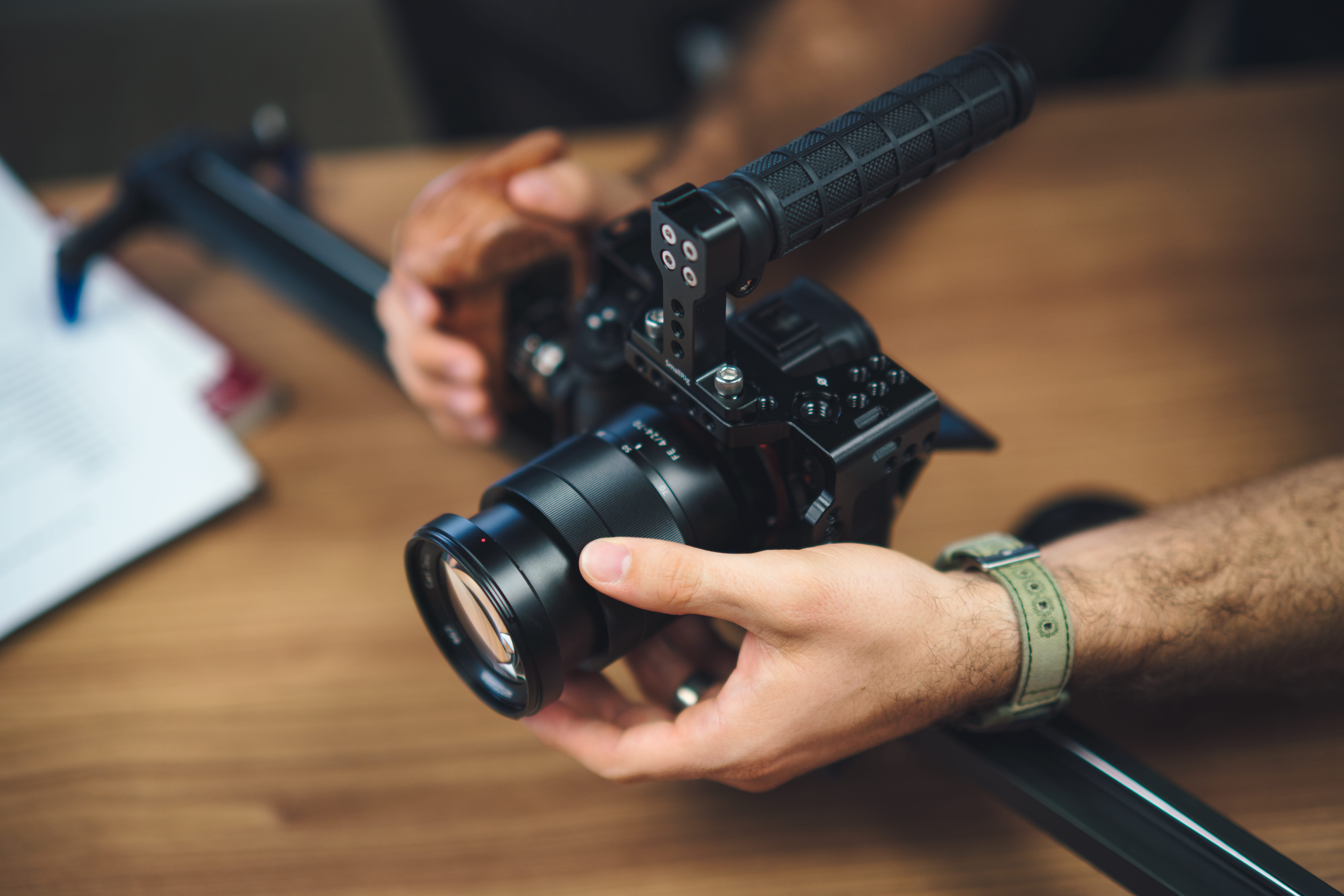 real people, working, close-up, black, weapon, strap, holding, hand, wood - material, adapter, diamond, camera lens, human body part, laptop, computer, HD Wallpaper