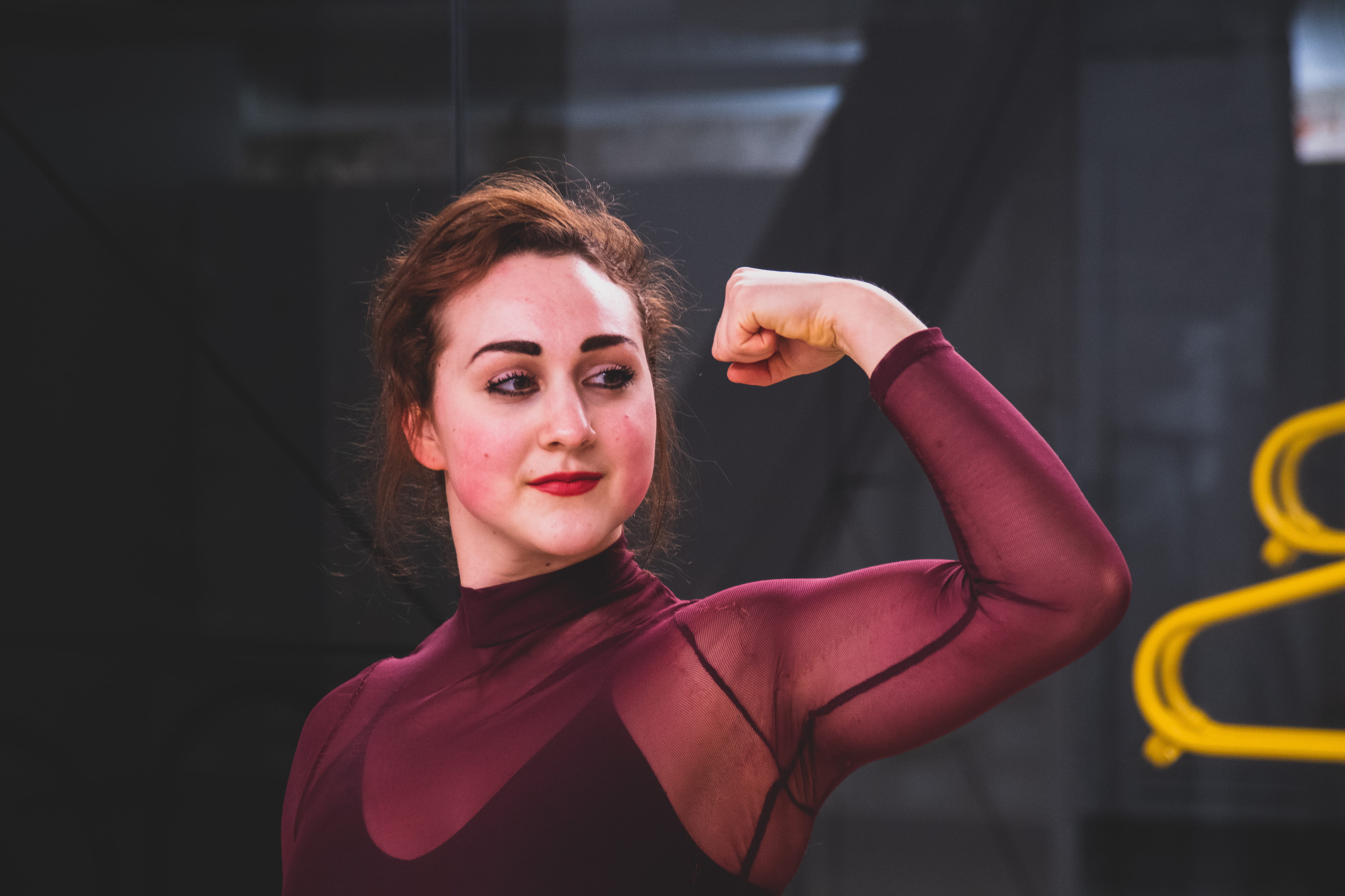 red, hand, women, lady, shirt, real people, beautiful, young women, long, standing, attractive, headshot, looking, one person, person, adult, colors, leisure activity, HD Wallpaper