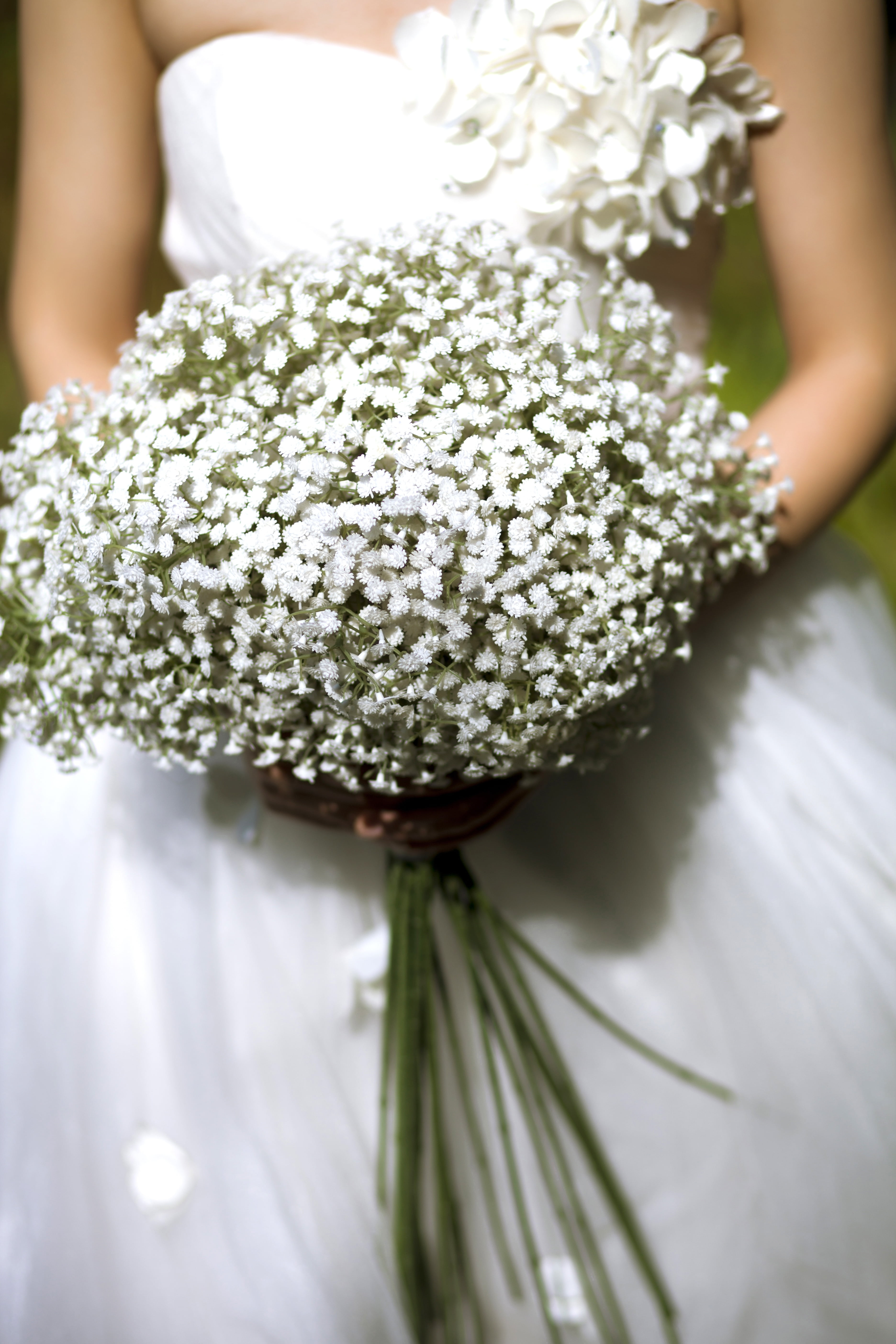 outdoors, holding, white color, woman, wedding photos, midsection, one person, beauty, flower arrangement, people, plant, wedding dresses, real people, Phone HD Wallpaper